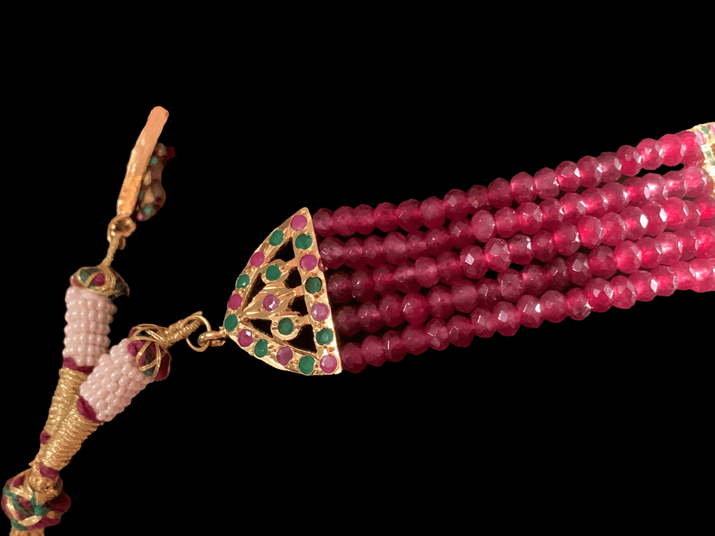 C34 Indu choker in red green beads ( READY TO SHIP)