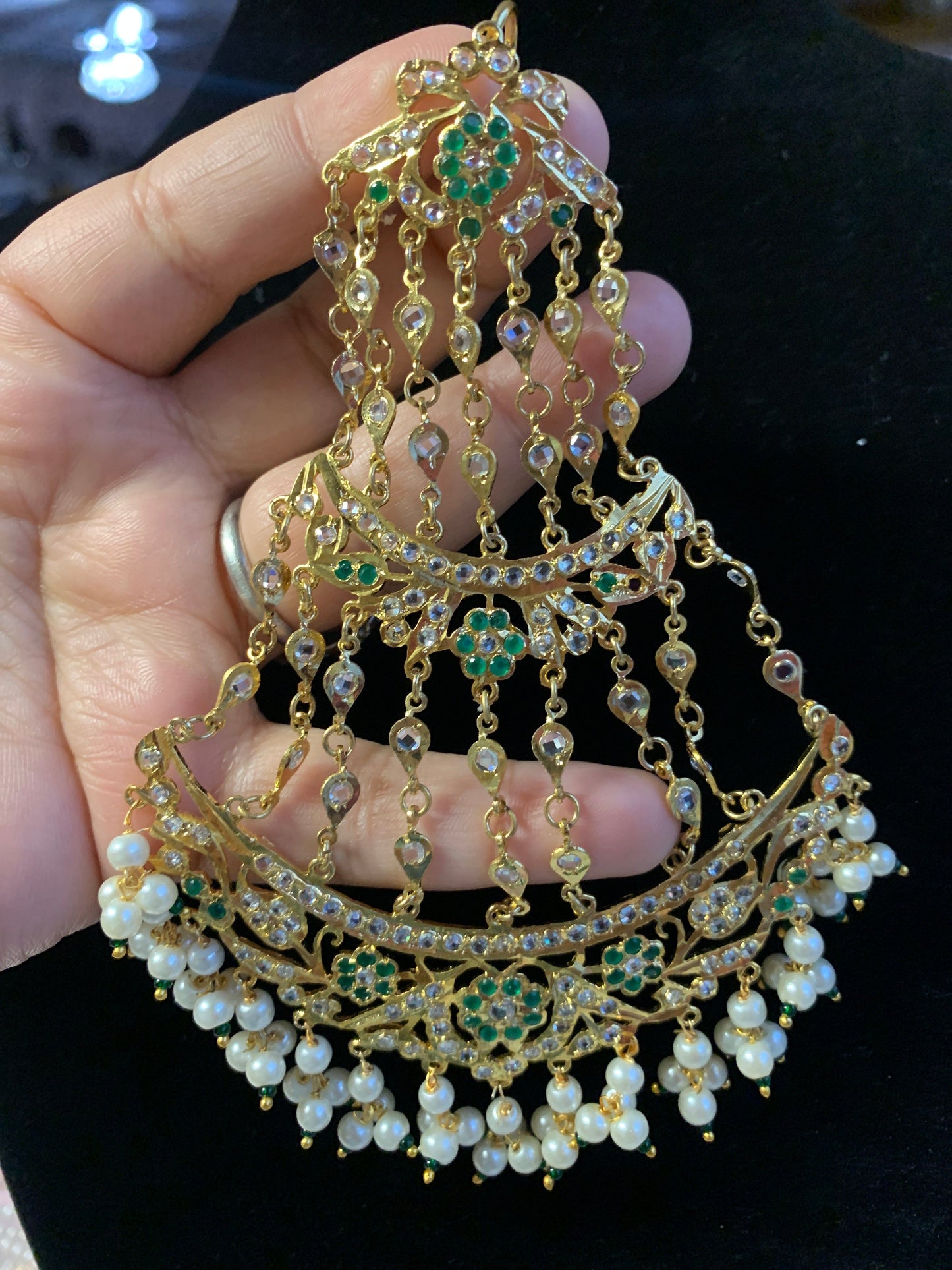 DJHR60 ANAITA Jhoomar in emerald ( SHIPS IN 2 WEEKS )