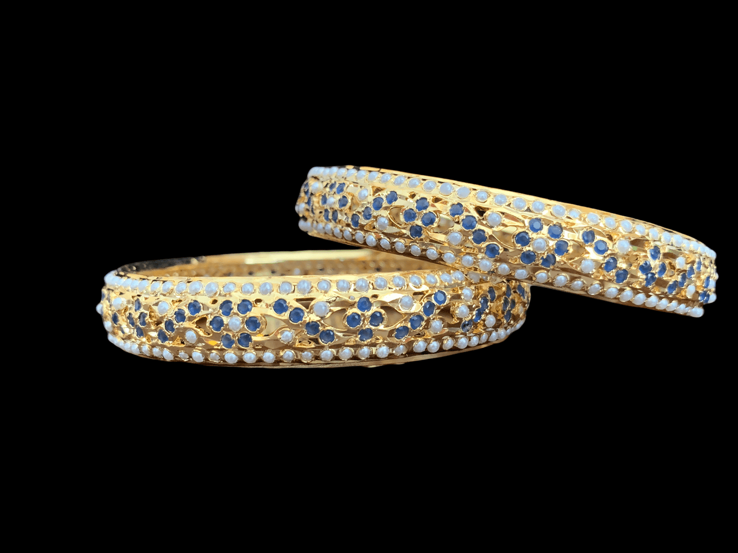 B164 Leela bangles in sapphire blue (SHIPS IN 4 WEEKS )