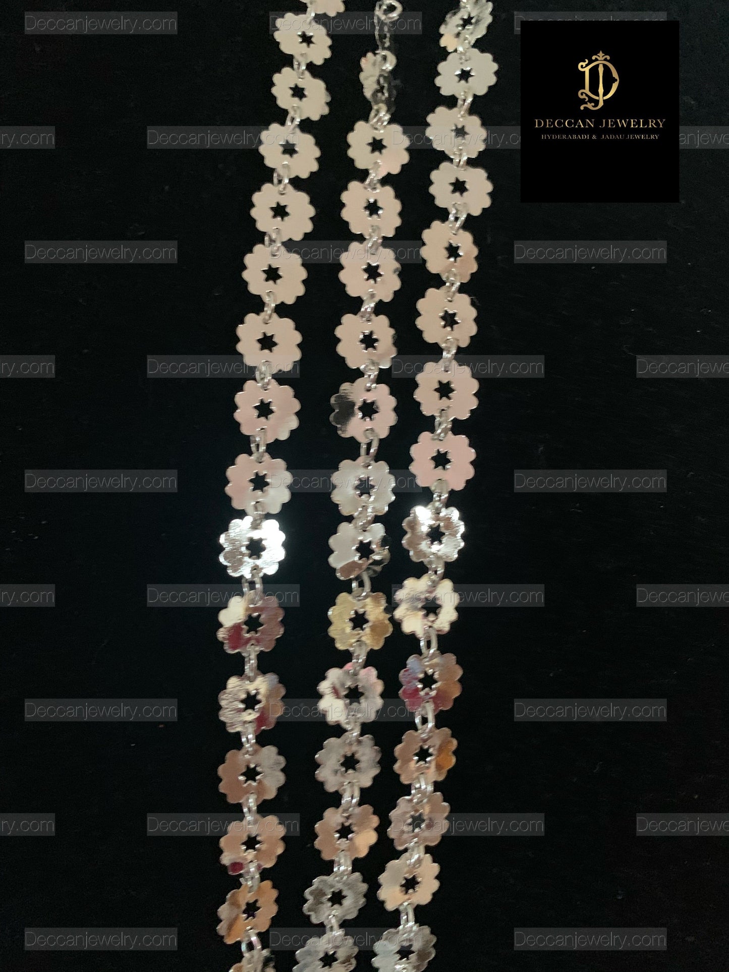 NS171 Chandan haar three layer in silver plating  (READY TO SHIP )