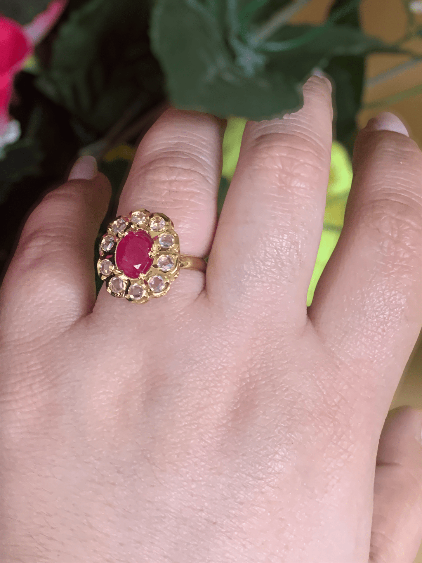 DJR46 Hyderabadi ruby ring ( READY TO SHIP )