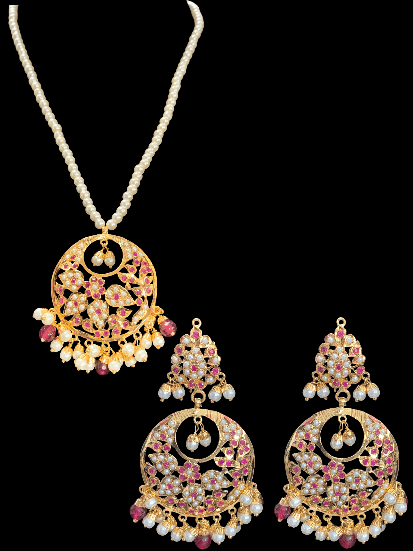 PS446 Naina pendant set ( ruby ) ( READY TO SHIP)