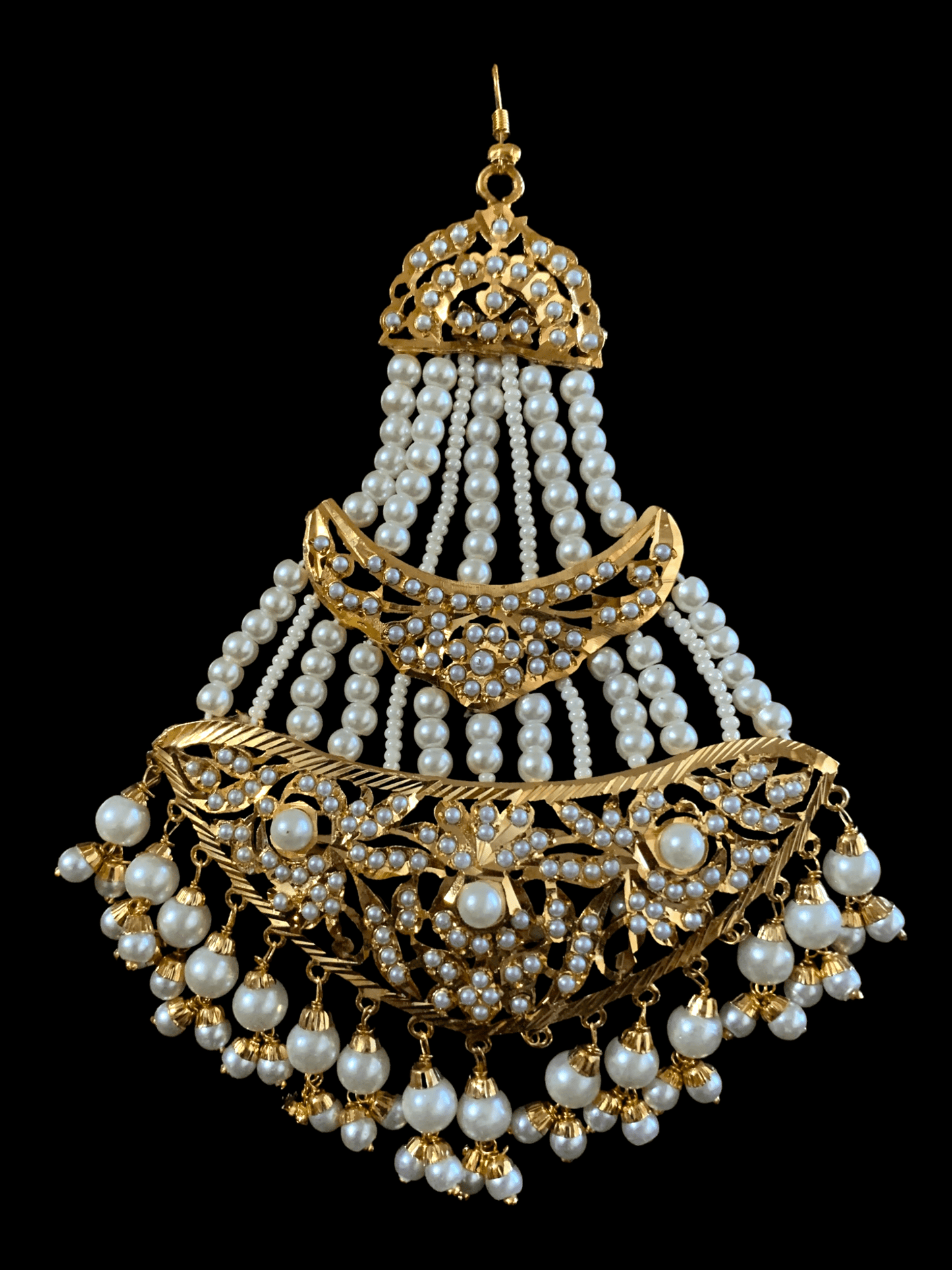 DJHR45  jadau jhoomar in pearls ( SHIPS IN 2 WEEKS )