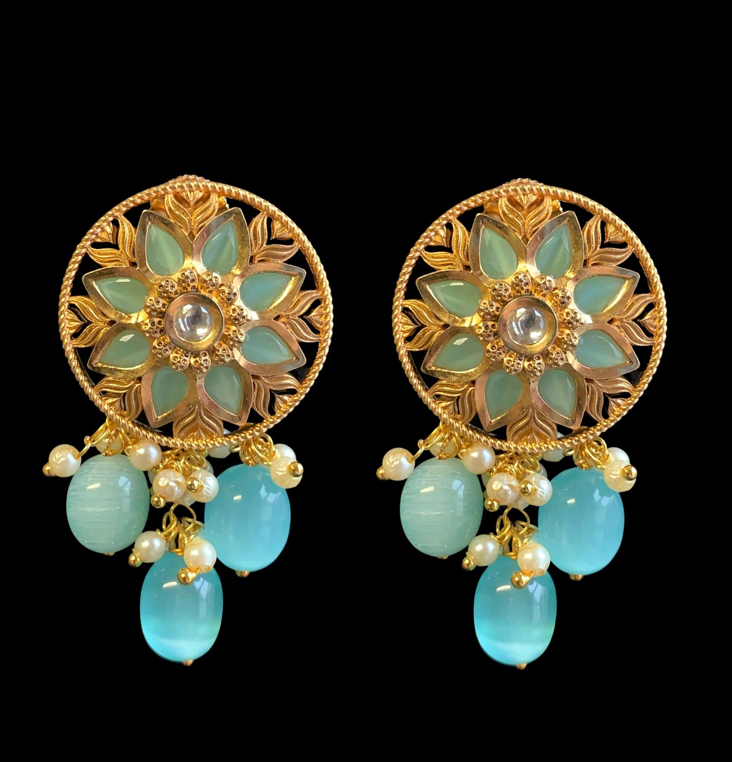 C144 Barzah polki choker( mint ) ( READY TO SHIP)
