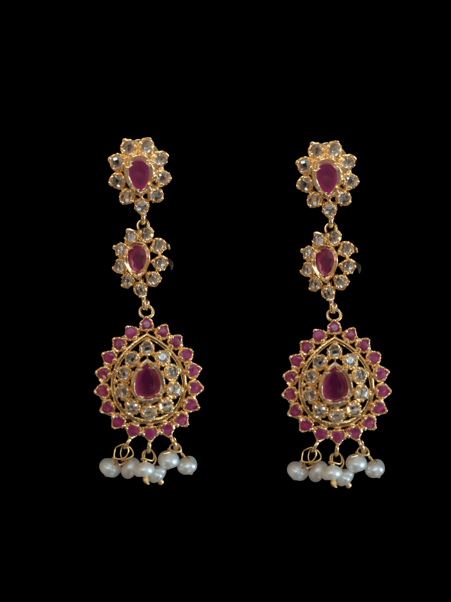 Zehra fresh water pearls SET - RUBY (READY TO SHIP)