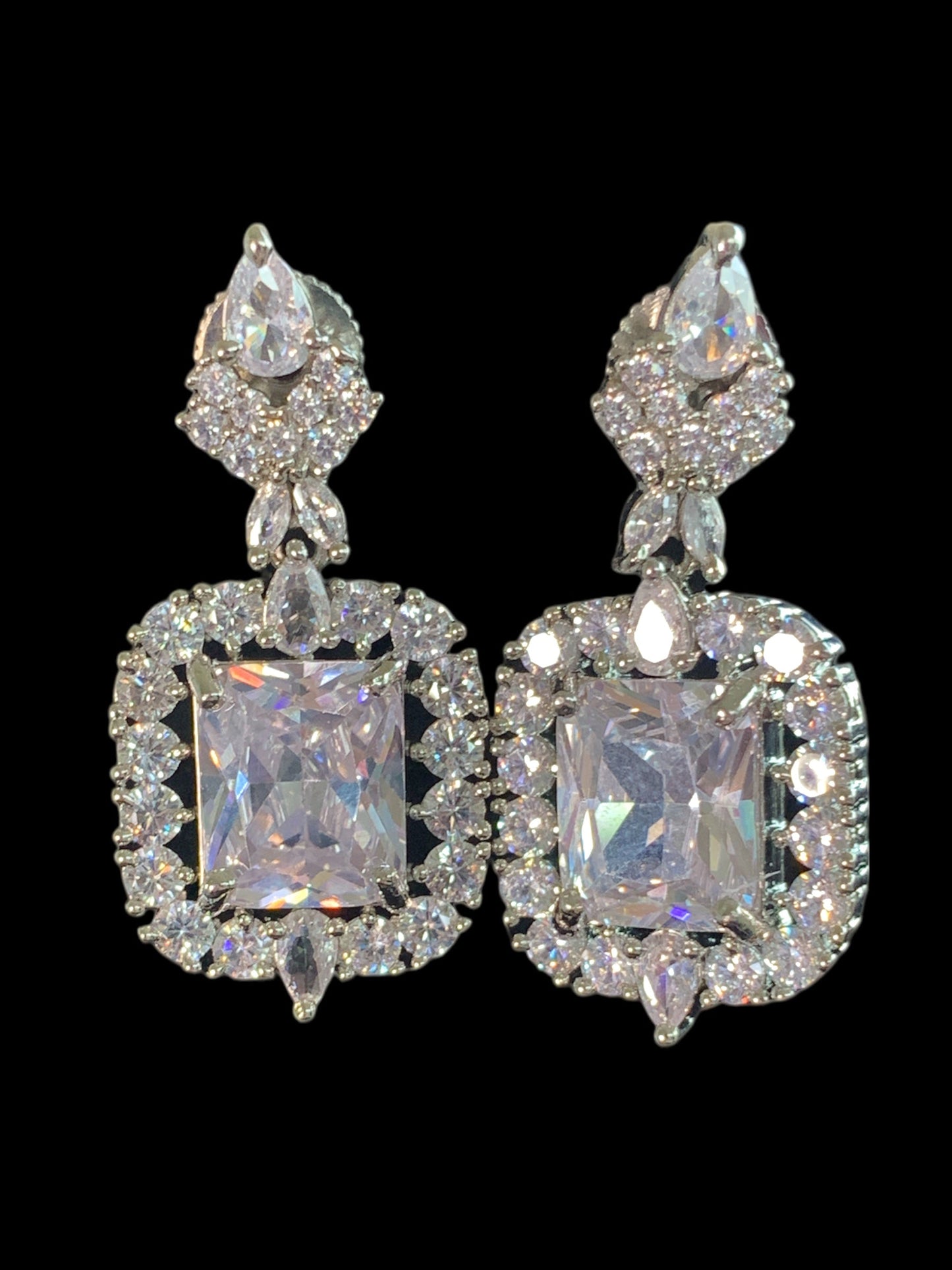 NS508 Myrha cz necklace set -clear READY TO SHIP )