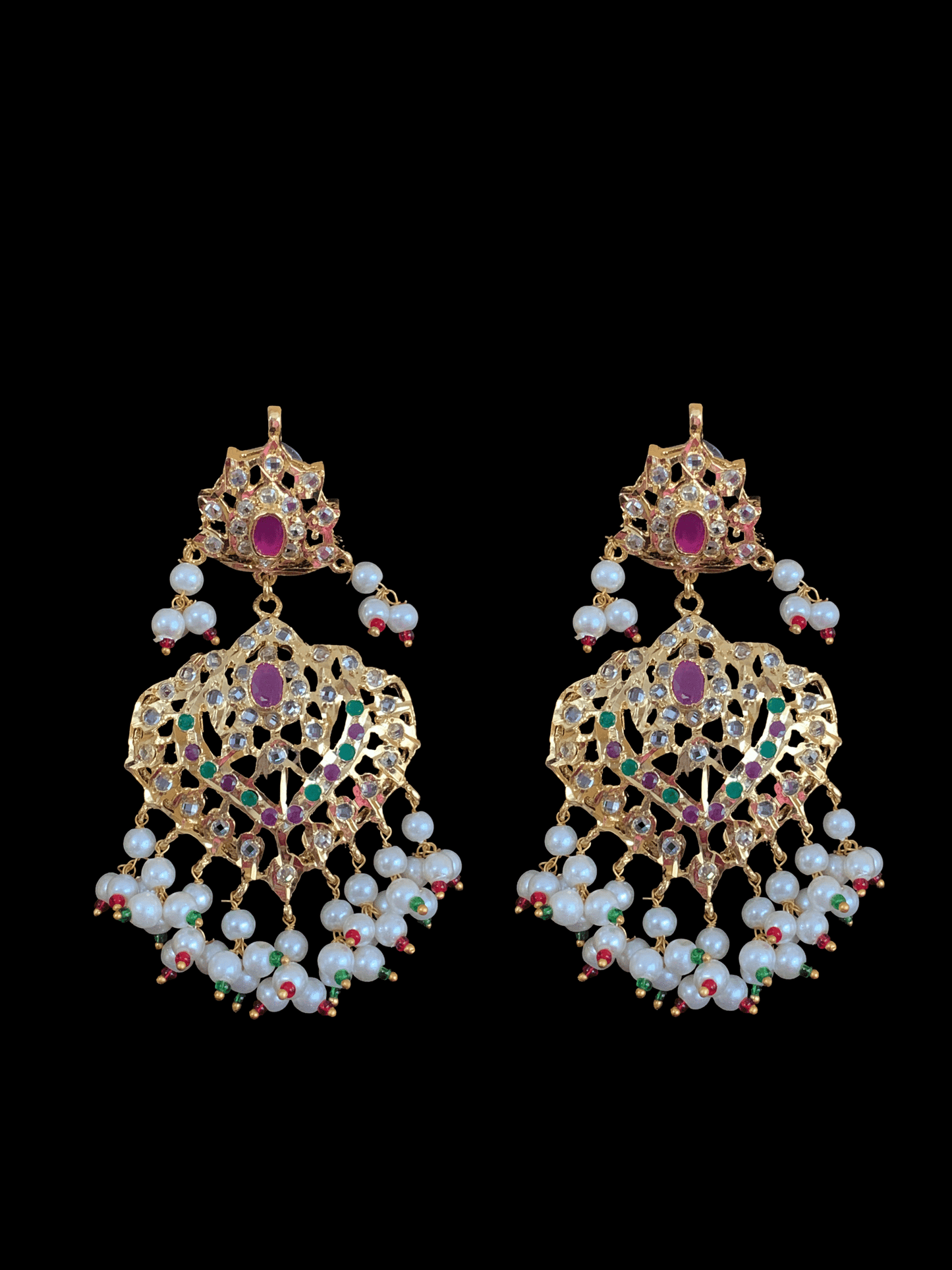 DER333 Ekta earrings in ruby emerald ( SHIPS IN 4 WEEKS )