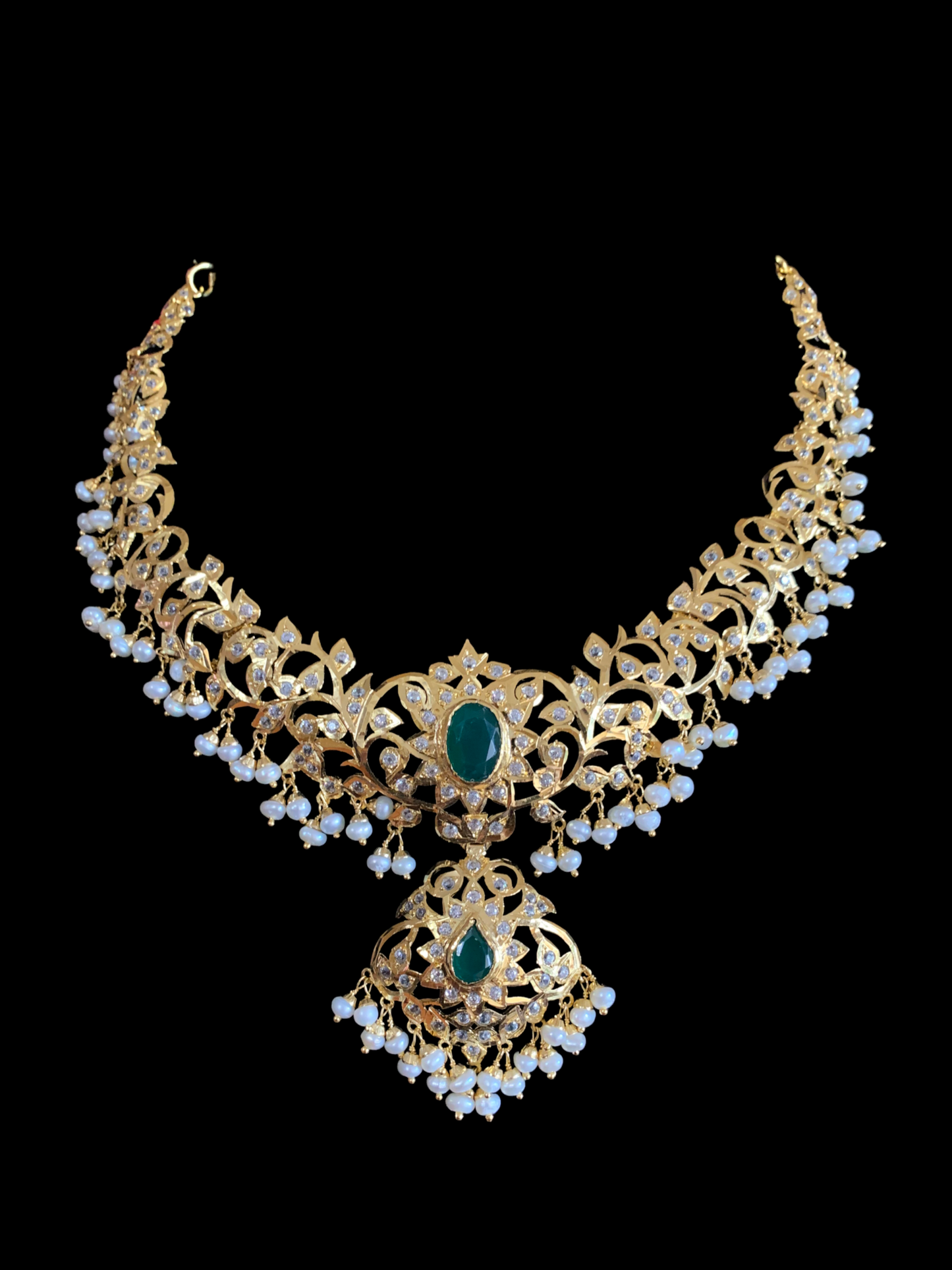AFSANA gold plated silver necklace set ( SHIPS IN 5 WEEKS )