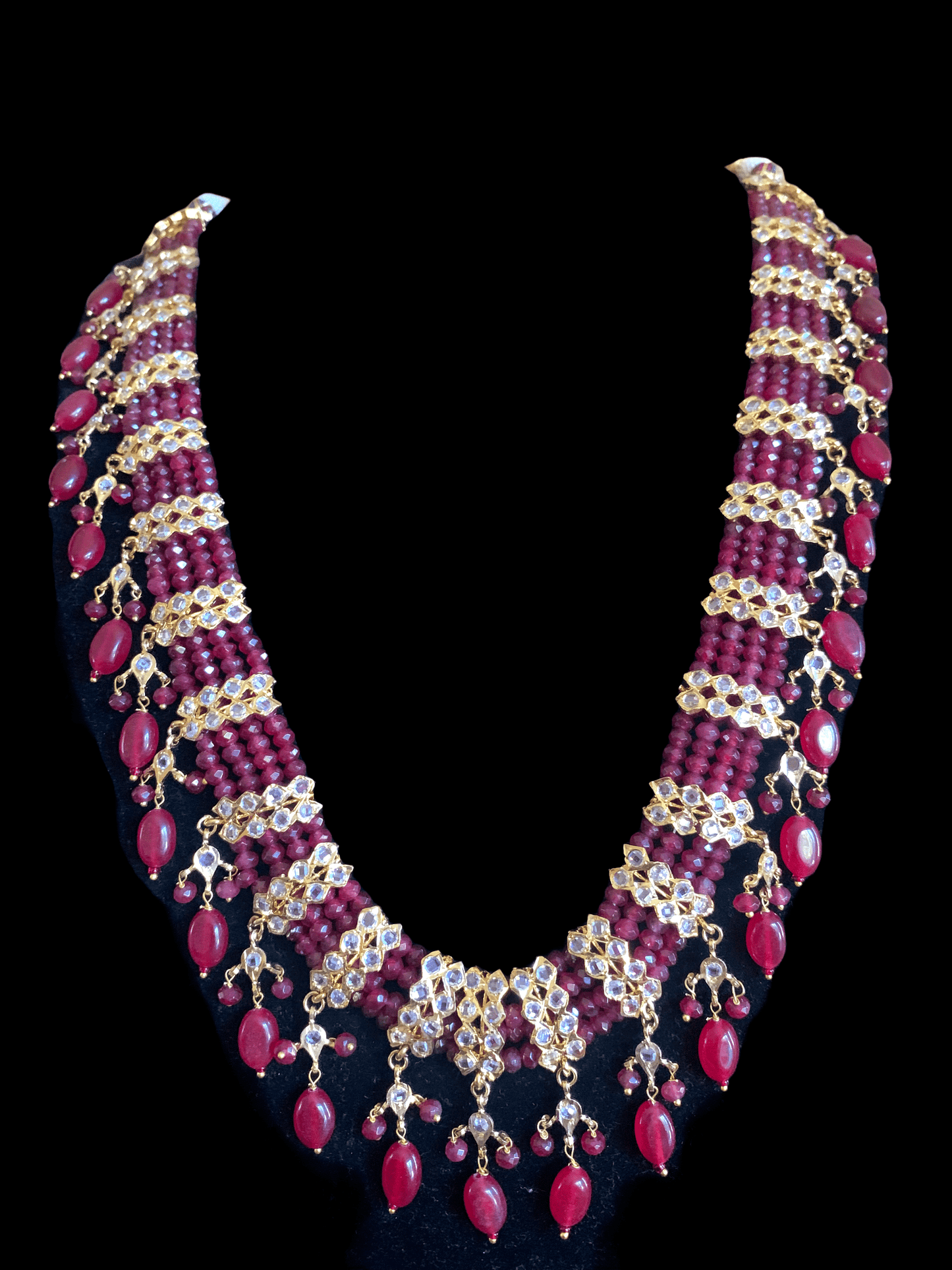 LN104 Esra multipendant necklace-ruby ( READY TO SHIP )