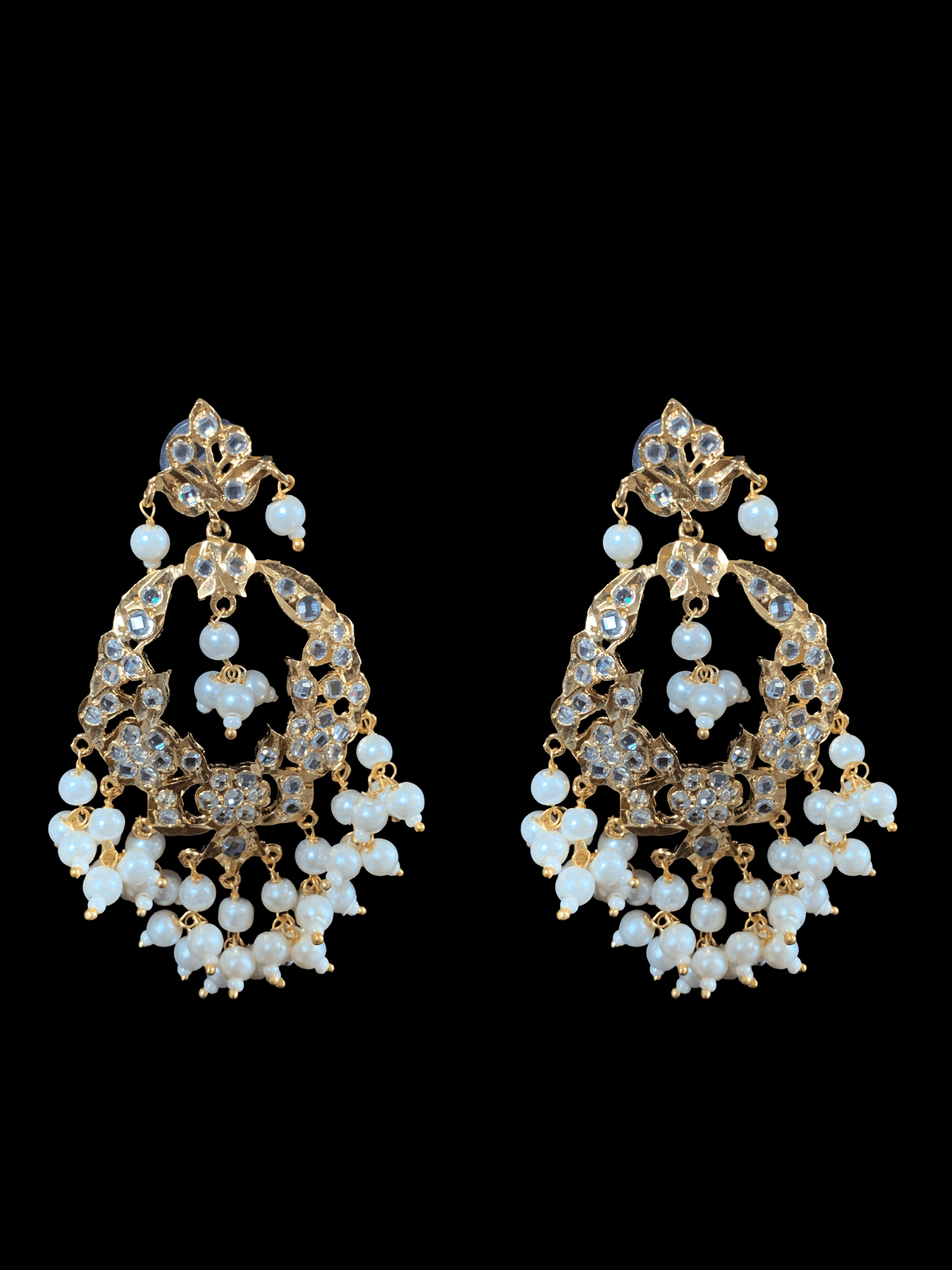 Madhuri earrings (pearls ) DER13 (READY TO SHIP )