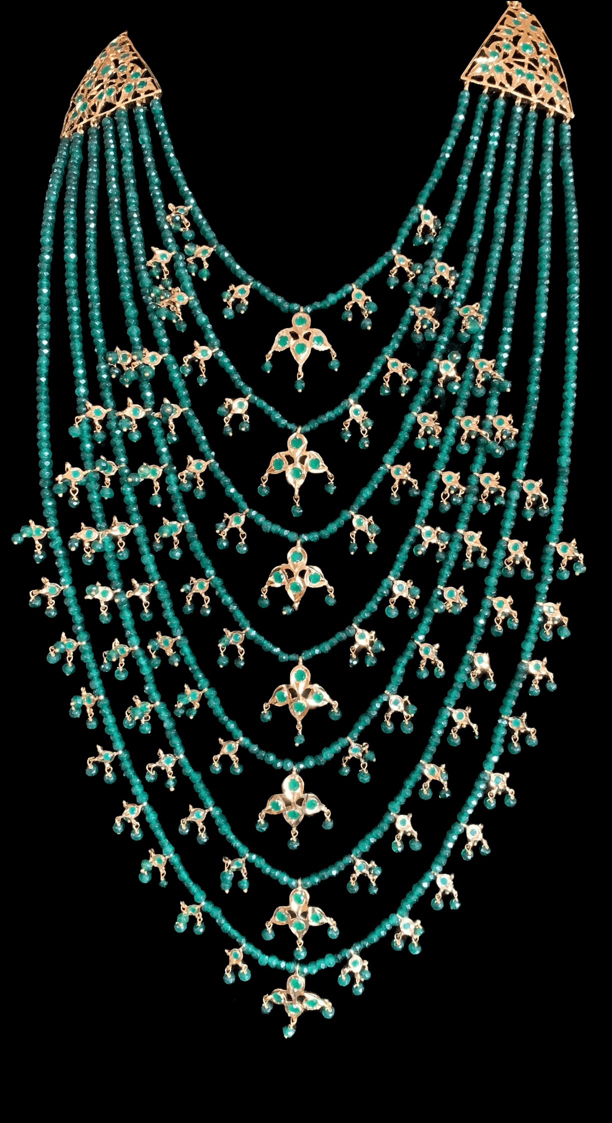 SAT29 Insia bridal satlada in green beads ( SHIPS IN 4 WEEKS )
