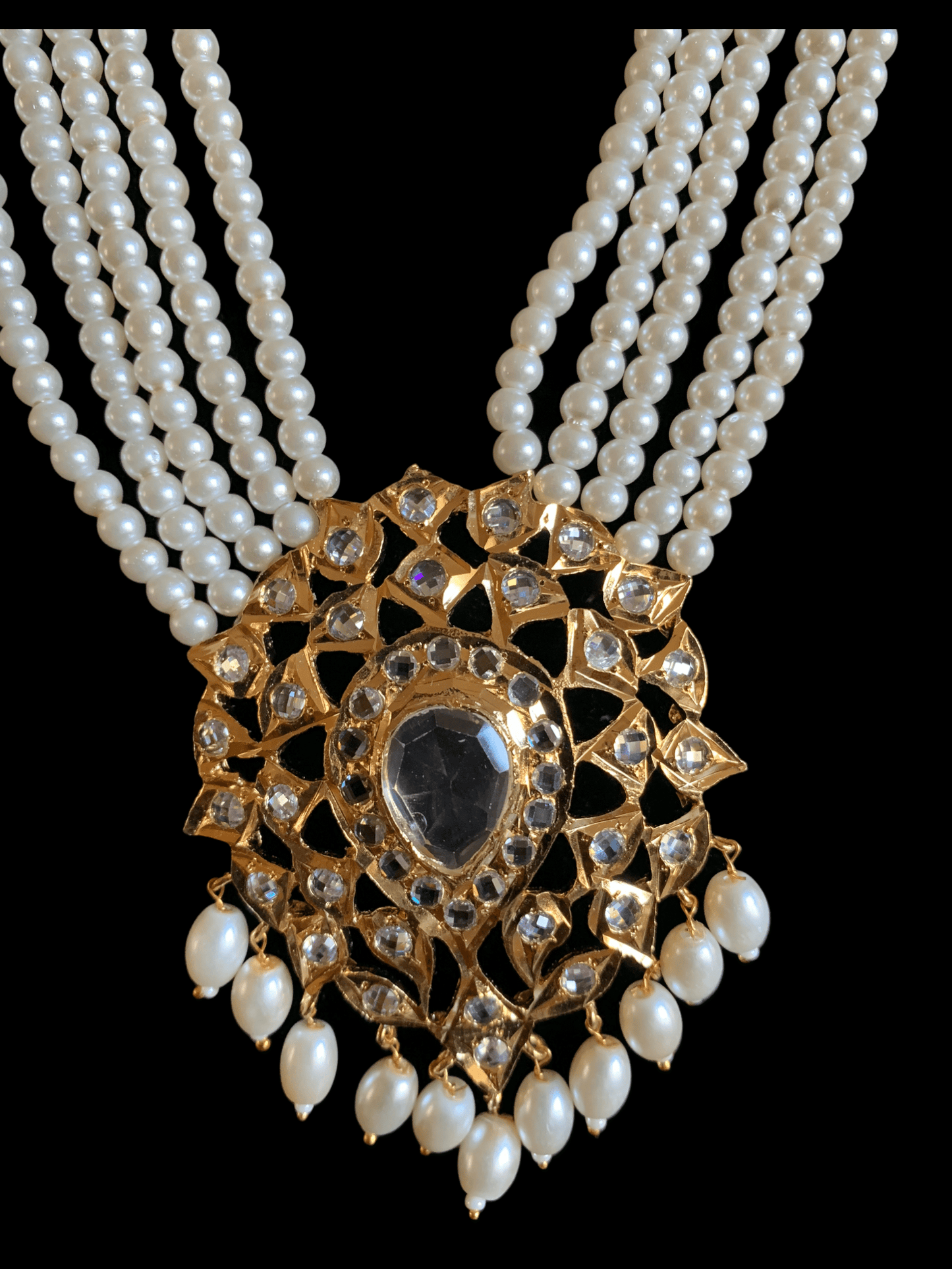 LN154 Rachel pearl long necklace set , (SHIPS IN 4 WEEKS )
