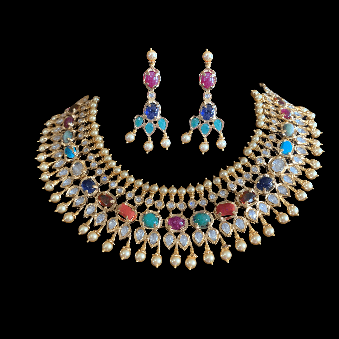NS21 Aleezay necklace with natural stones ( SHIPS IN 4 WEEKS )