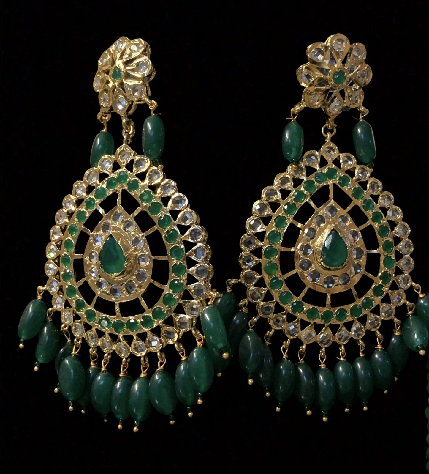 Nadine long hyderabadi rani haar ( green) ( READY TO SHIP )