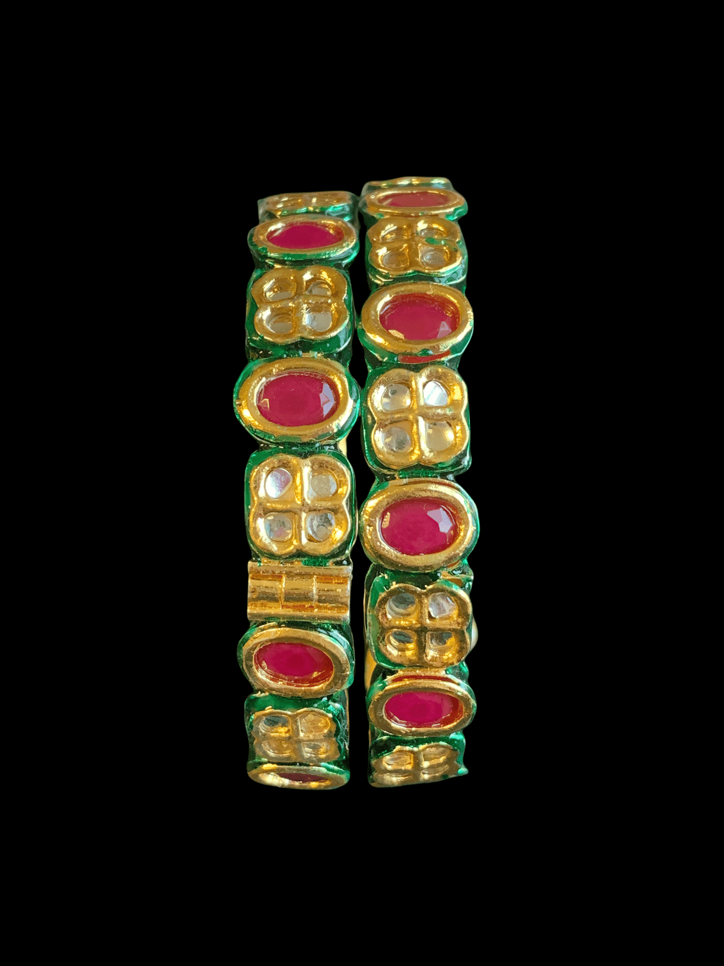 B180 Amelia kundan bangles in ruby ( READY TO SHIP )