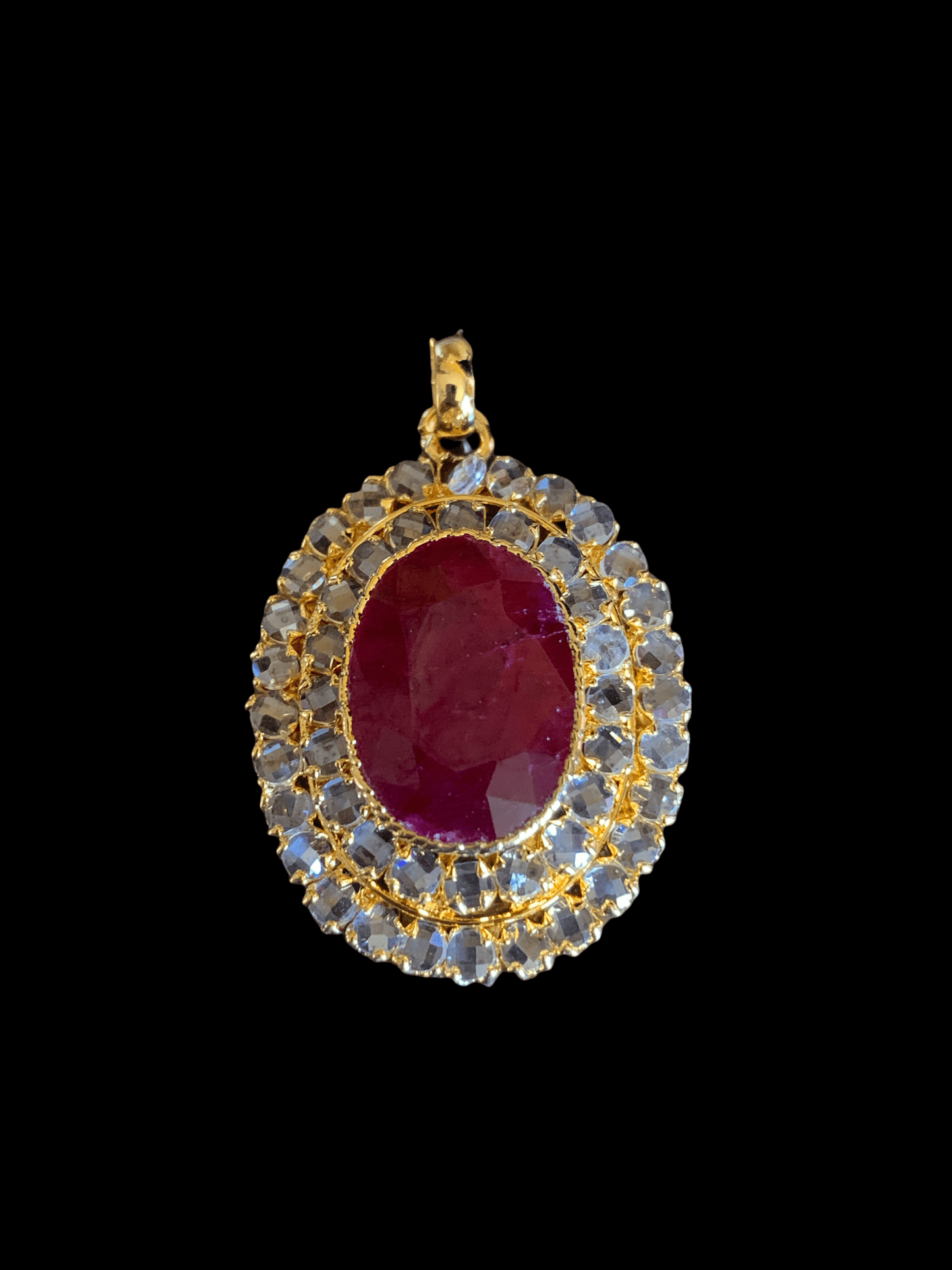 PS454 Pendant set with rubies ( READY TO SHIP )