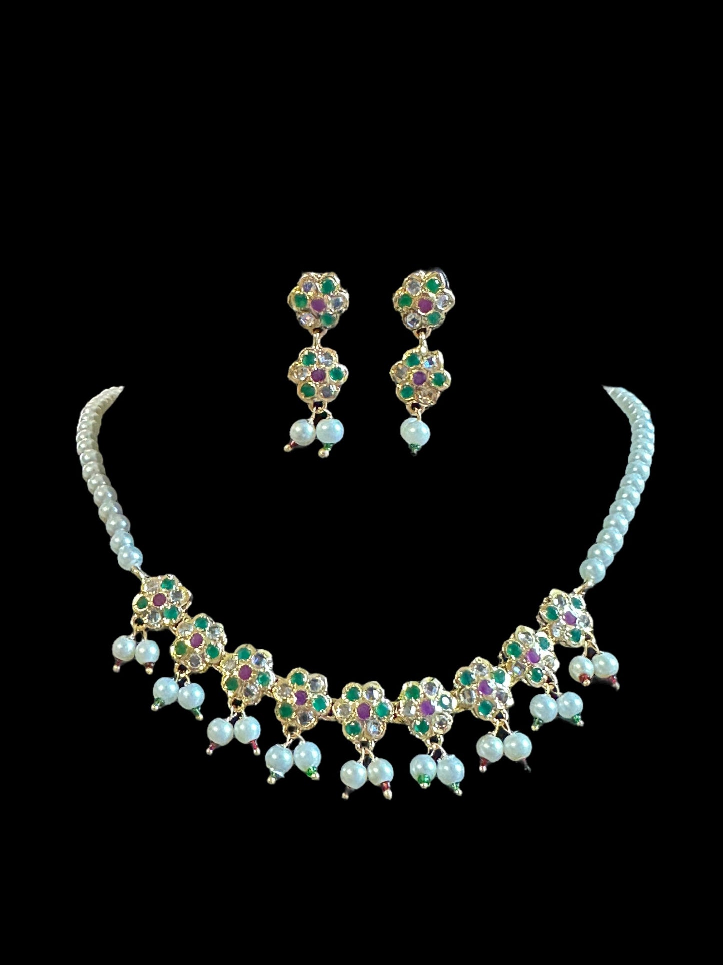 DNS38 gold plated necklace with earrings ( READY TO SHIP )
