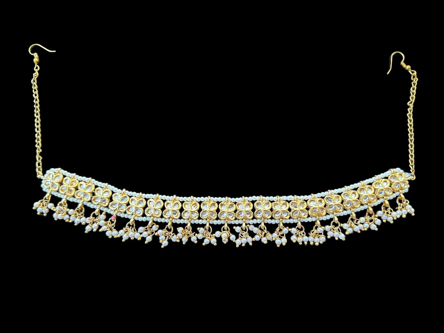 DJTK347 Kundan sheeshphool ( SHIPS IN 2 WEEKS )