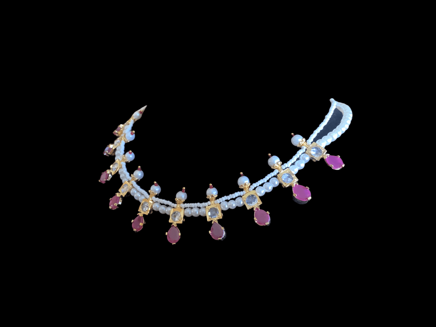 NS226 Kiara neckalce set in ruby ( READY TO SHIP )