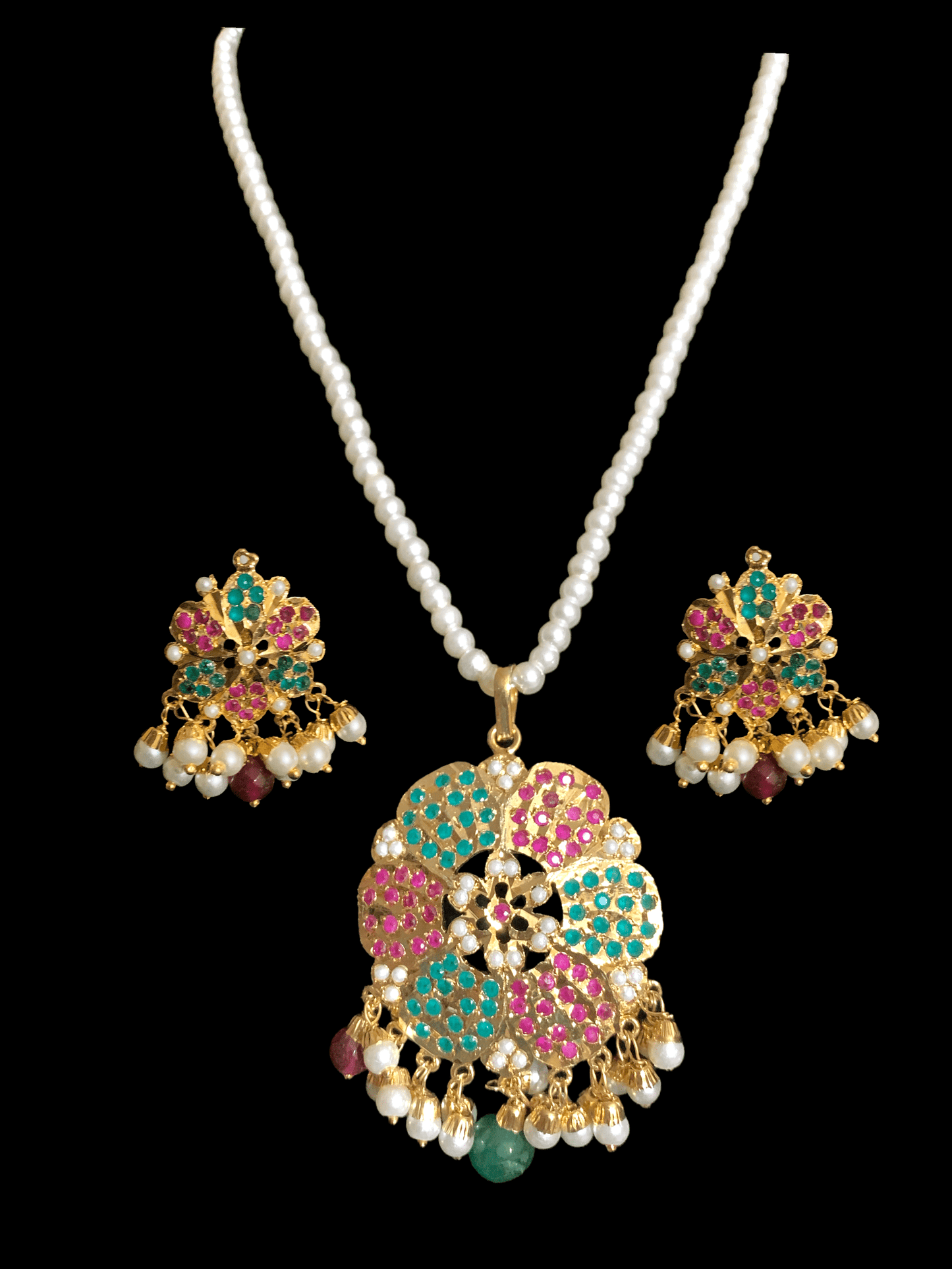 PS381 Maira pendant set in ruby emerald ( READY TO SHIP)