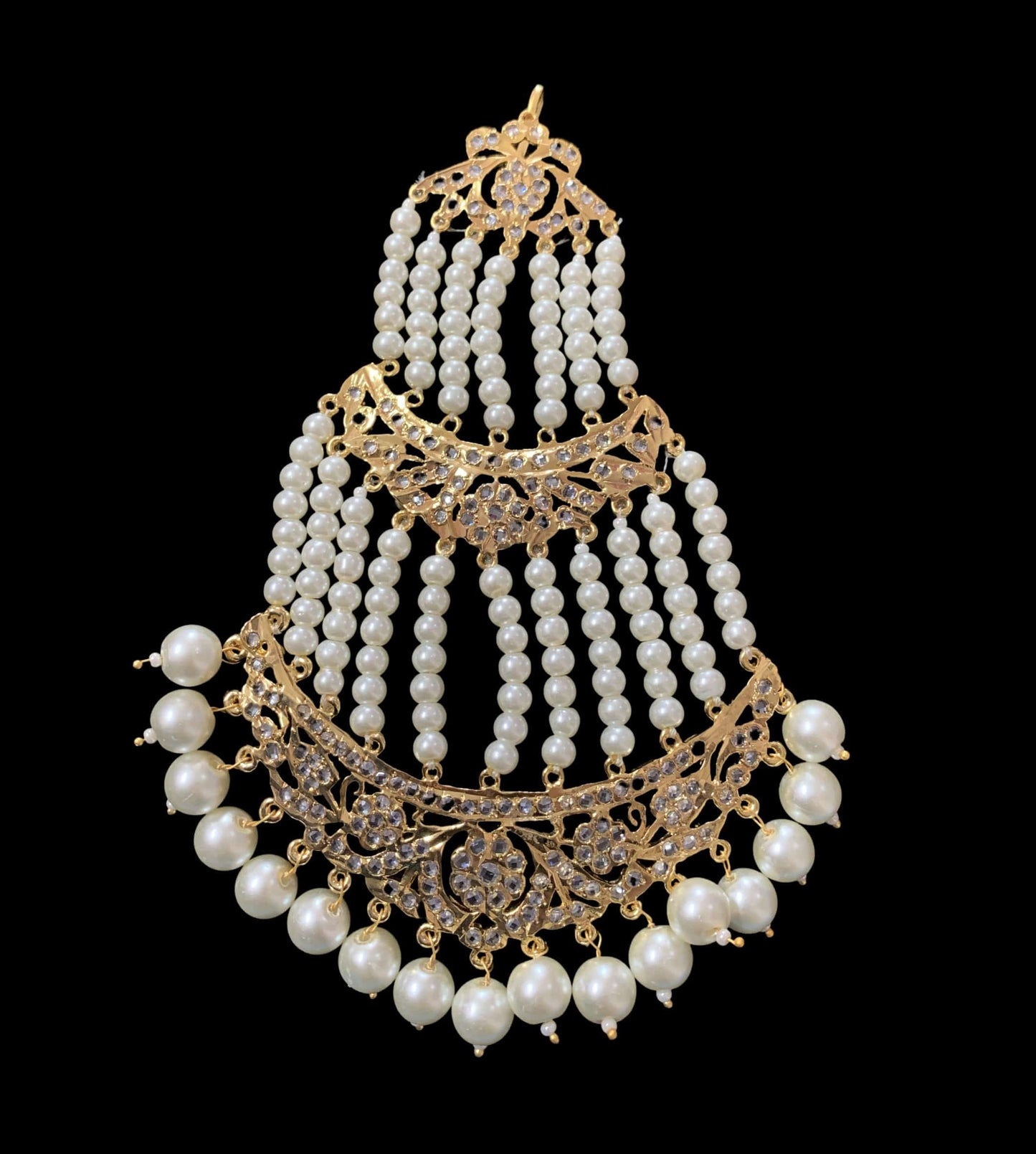 DJHR19 Insia Hyderabadi jhoomar in pearls ( READY TO SHIP )