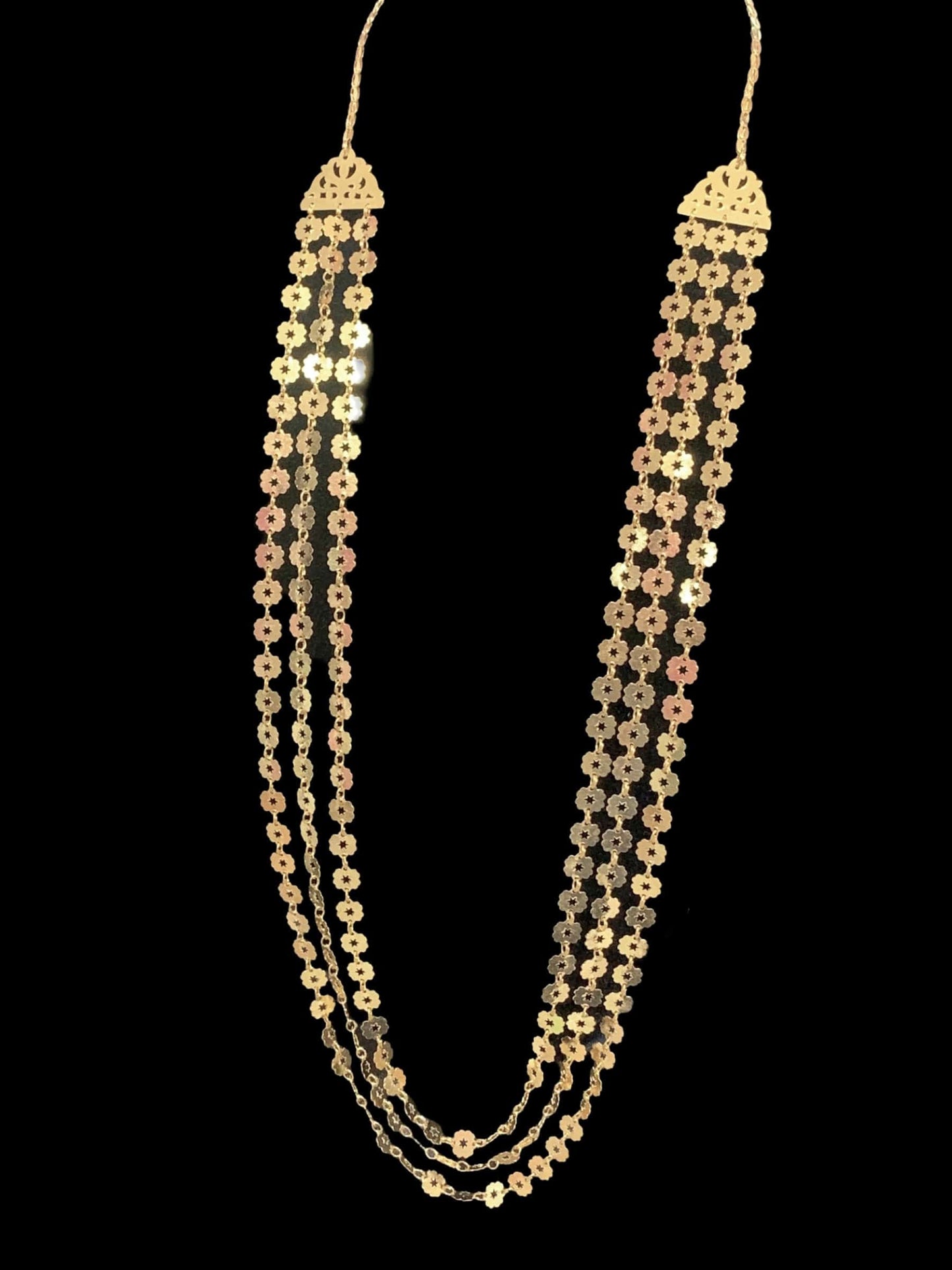 Chandan haar necklace in silver with gold plating ( SHIPS IN 4 WEEKS )