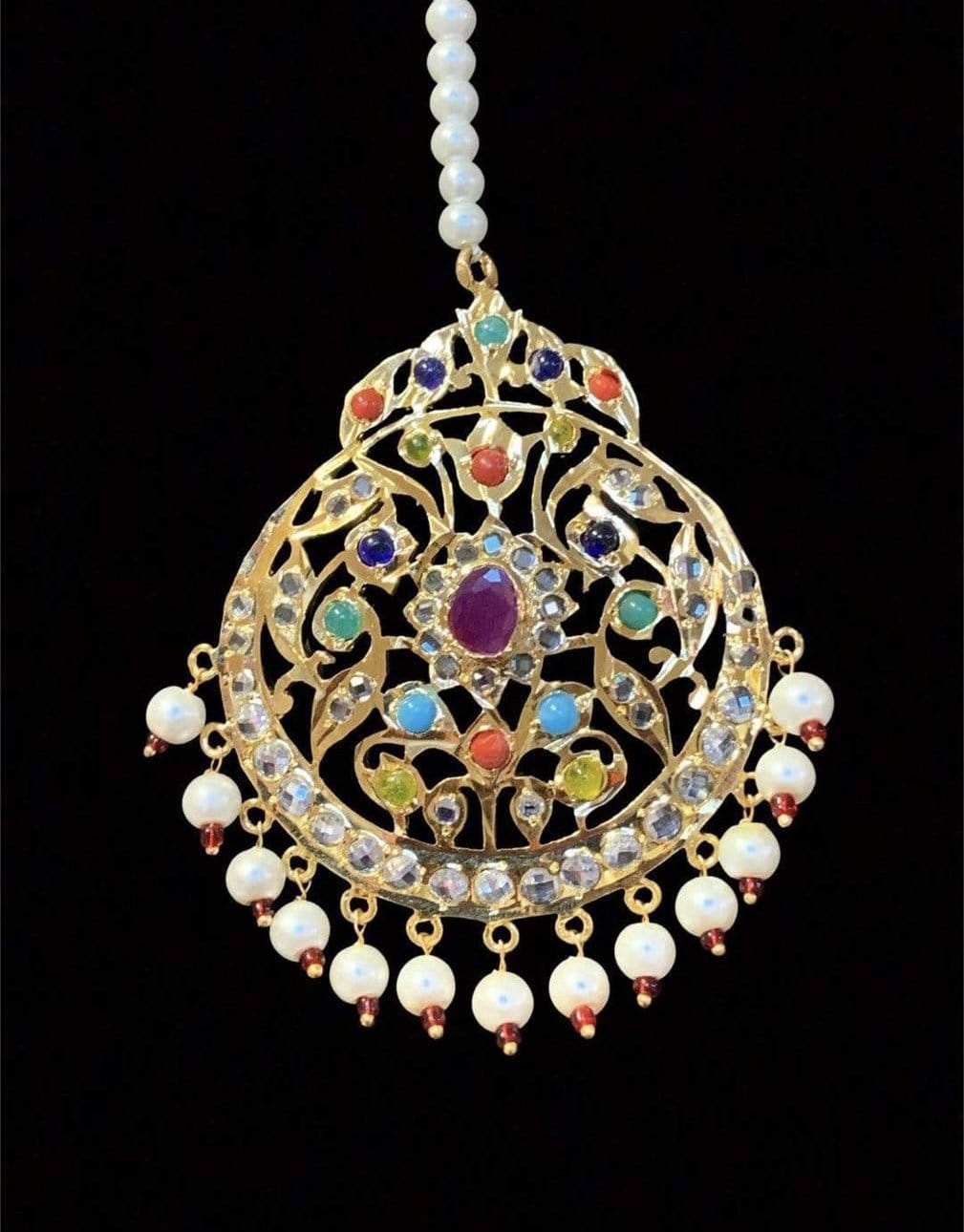 DJTK215 Shamila oversized tika in navratan (READY TO SHIP)