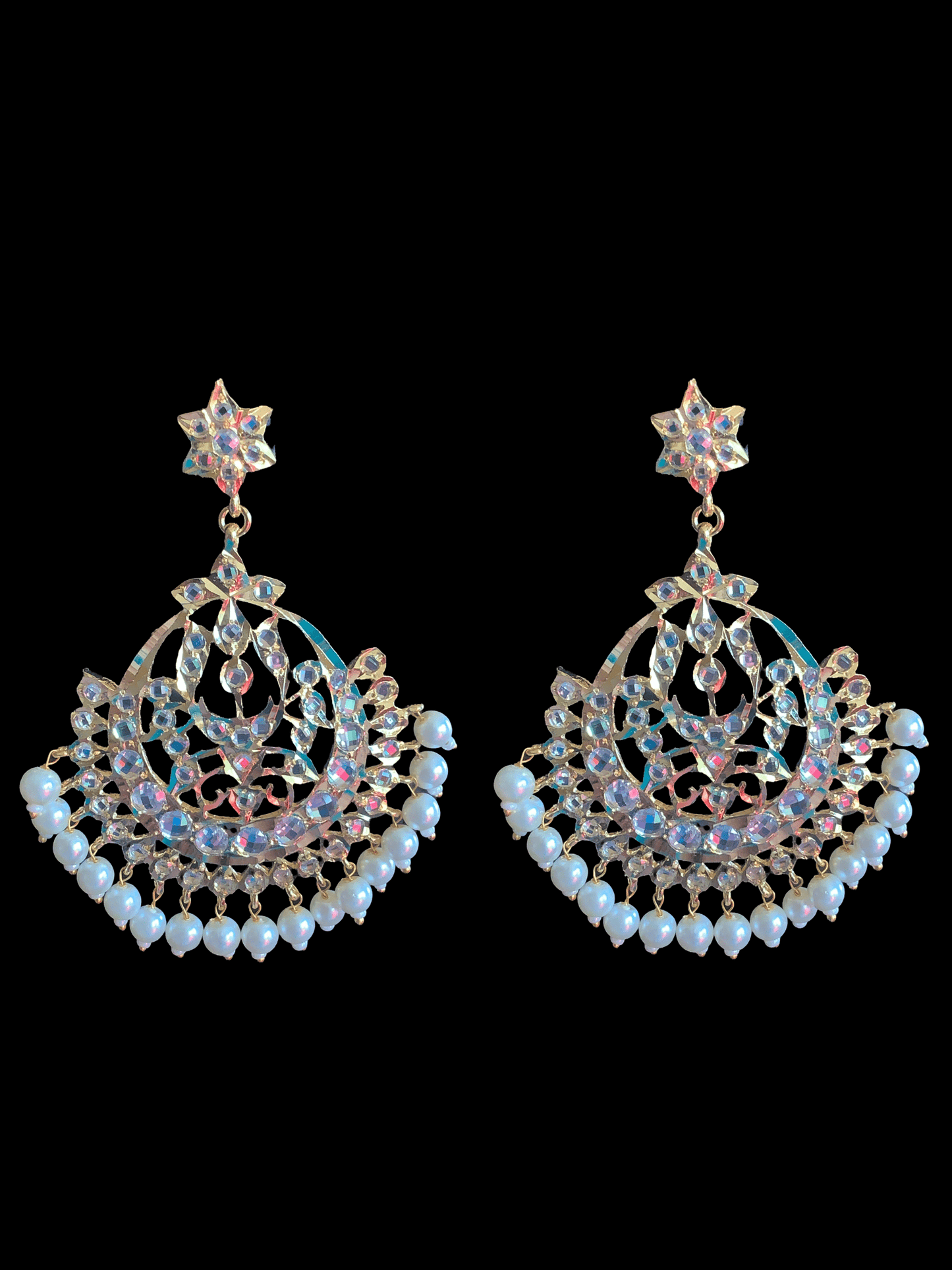 DER127 Sehra chandbali in shell pearls . ( READY TO SHIP )