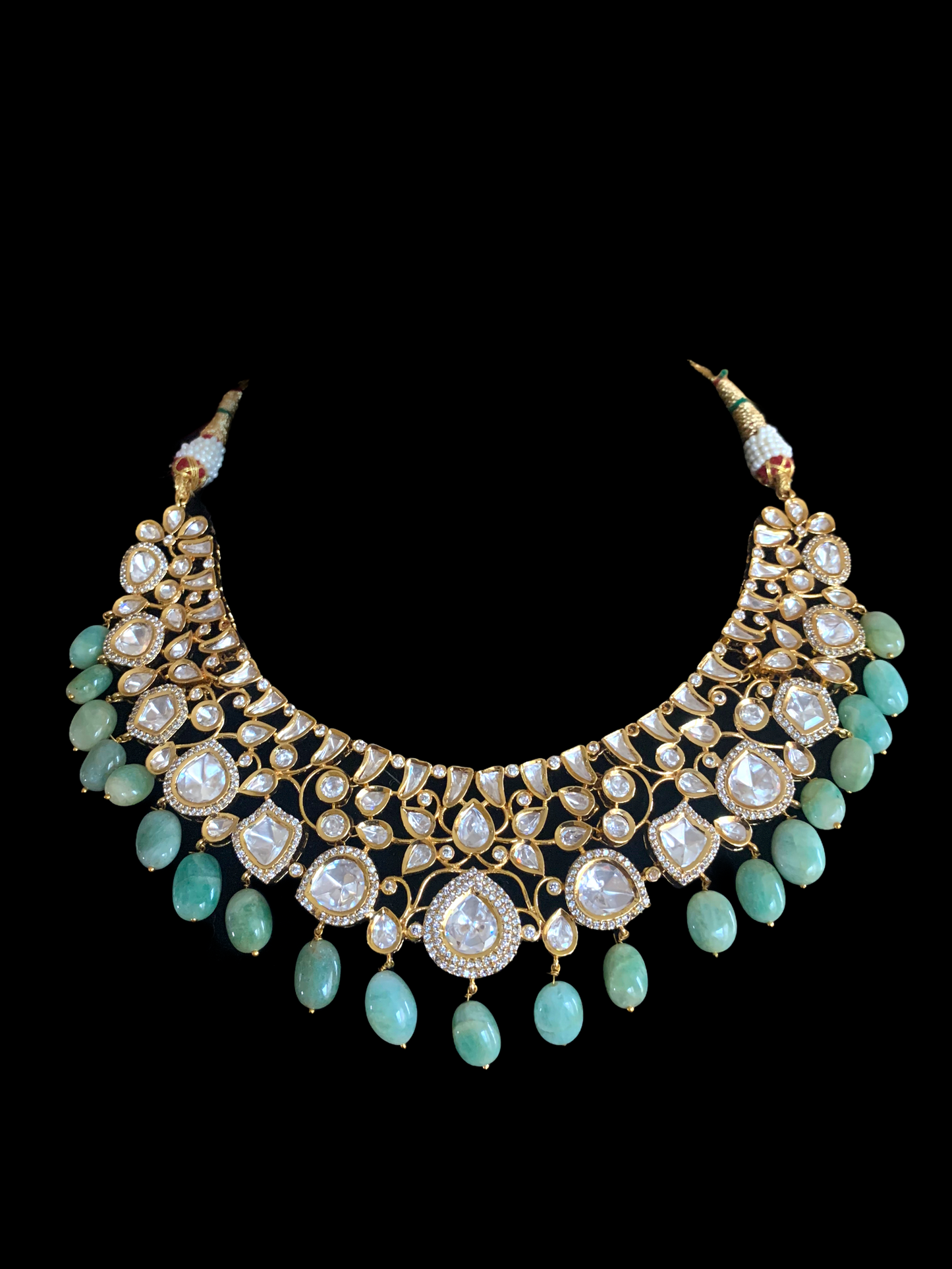 NS358 Tanu emerald Polki set ( SHIPS IN 4 WEEKS )