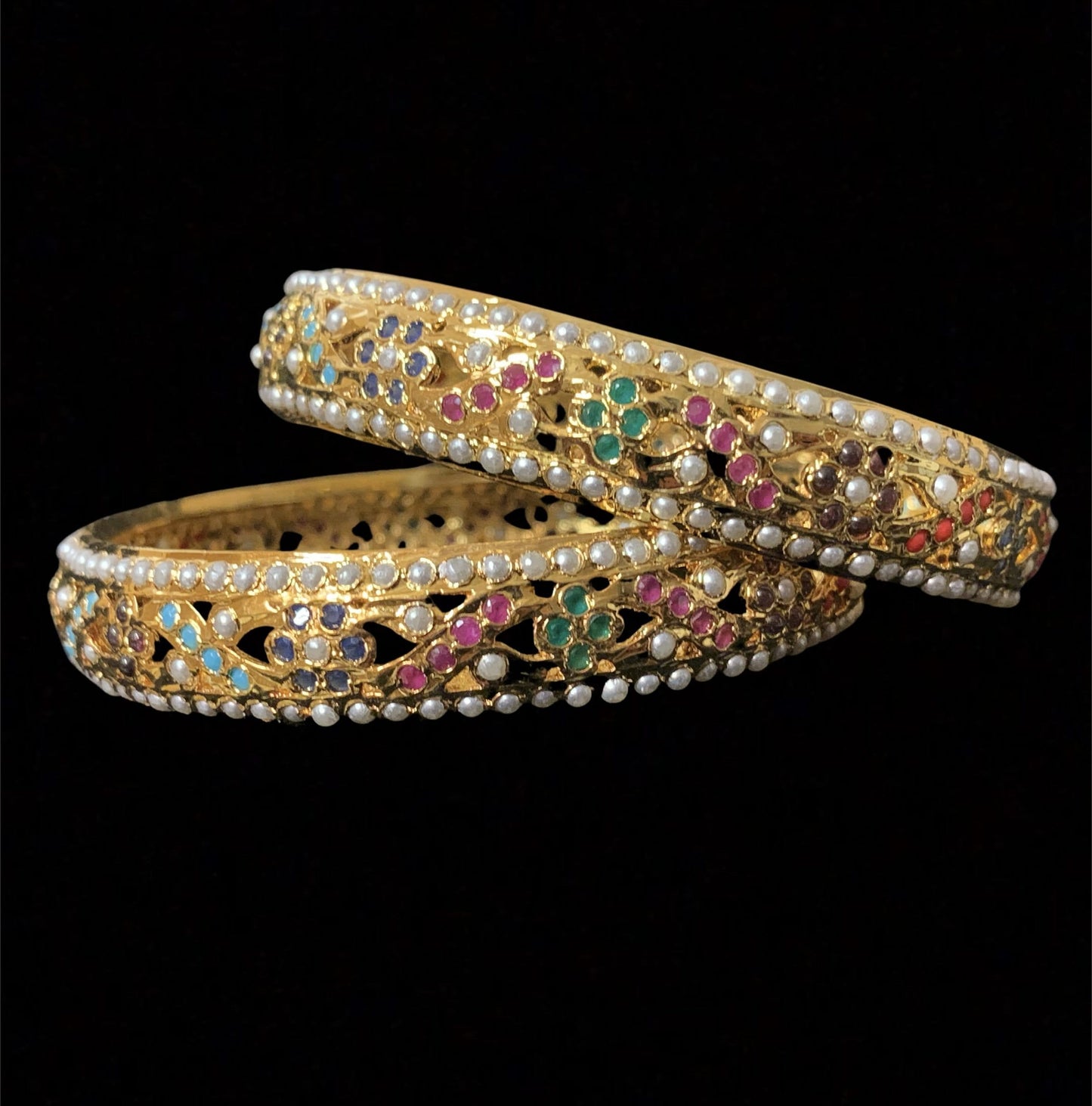 B140 Leela navratan bangles ( READY TO SHIP )
