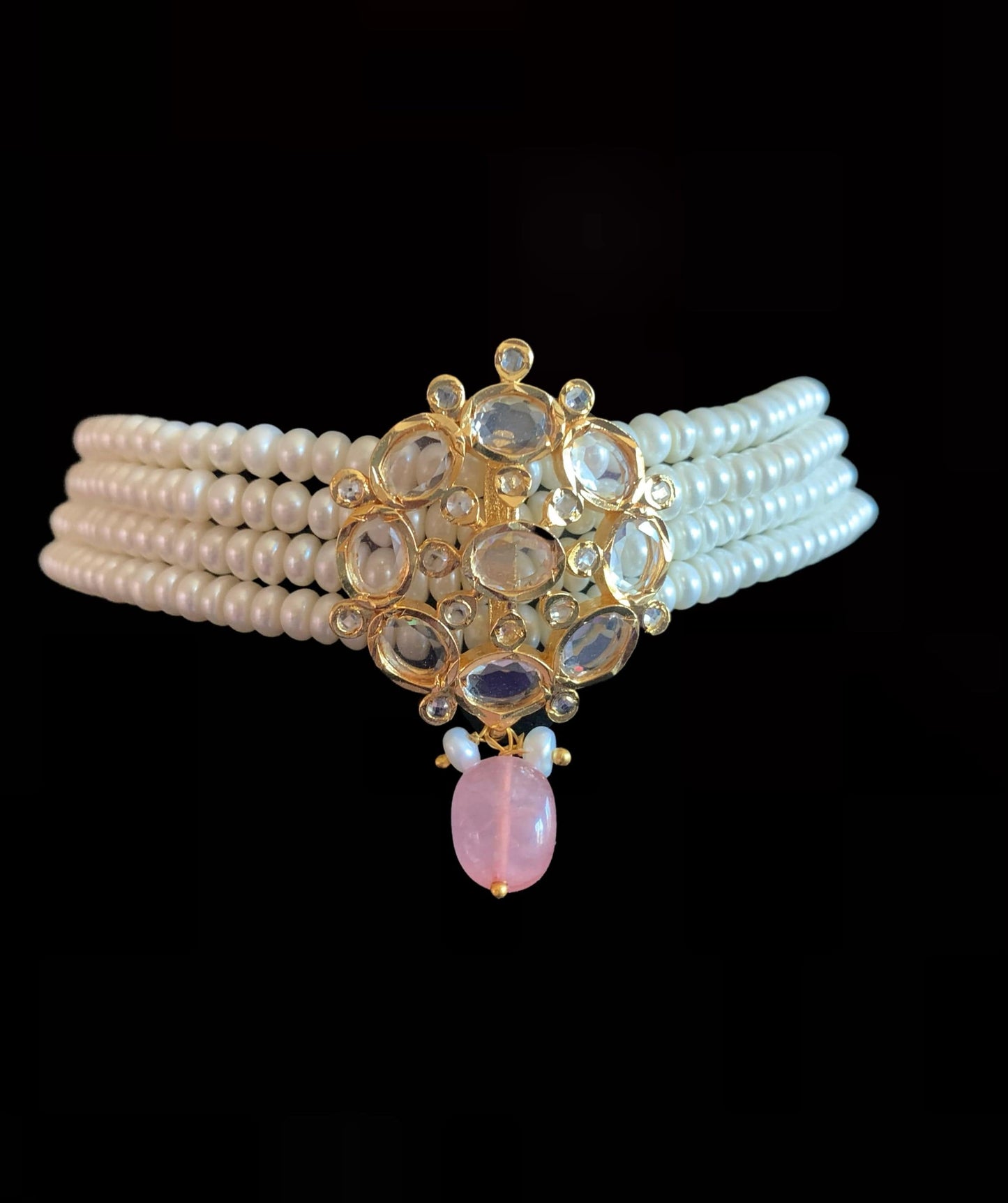 C12 Alma fresh water pearl choker set ( pink ) ( READY TO SHIP )