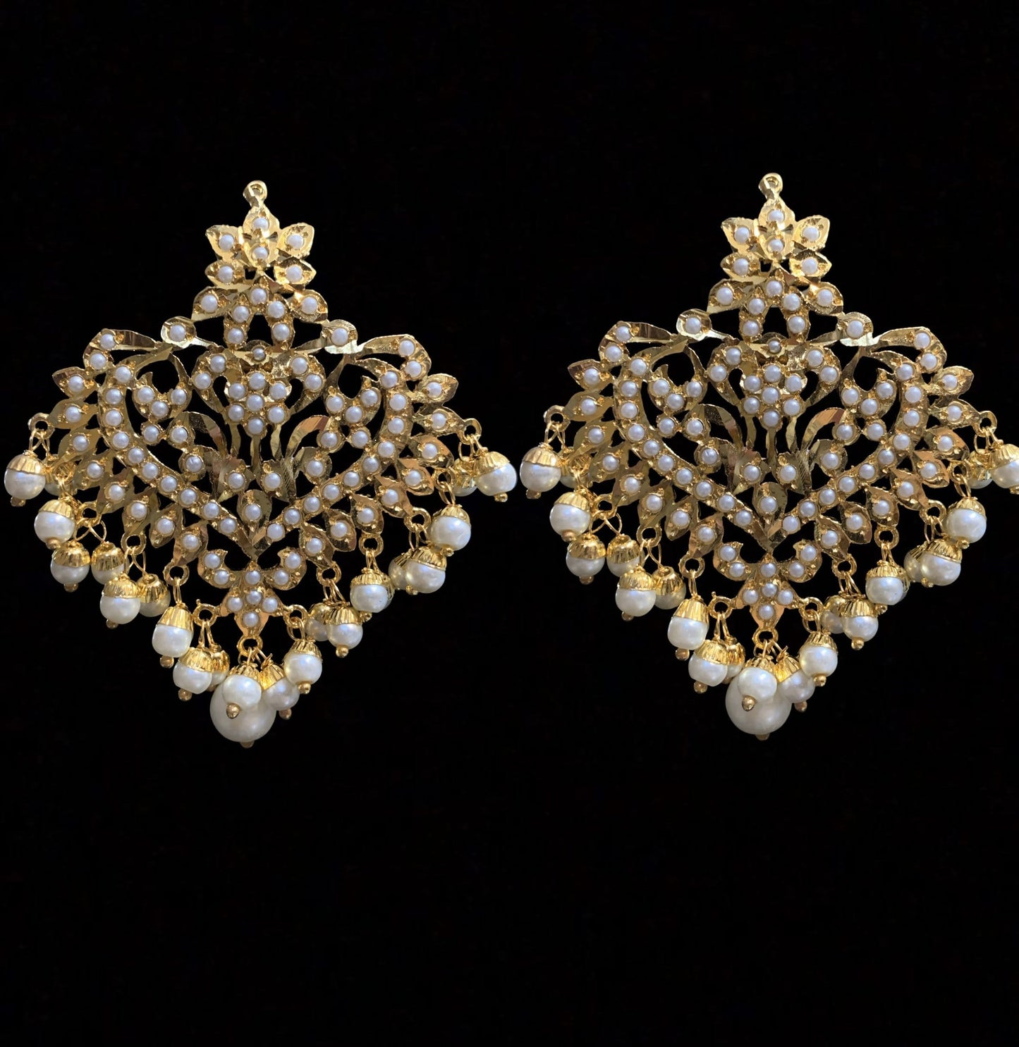 DJET103 Afreen Pearls earrings tika ( READY TO SHIP )