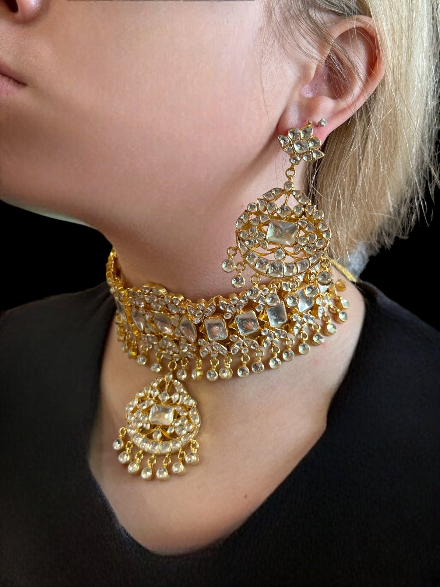 C259 Neeraja kundan choker set ( READY TO SHIP )