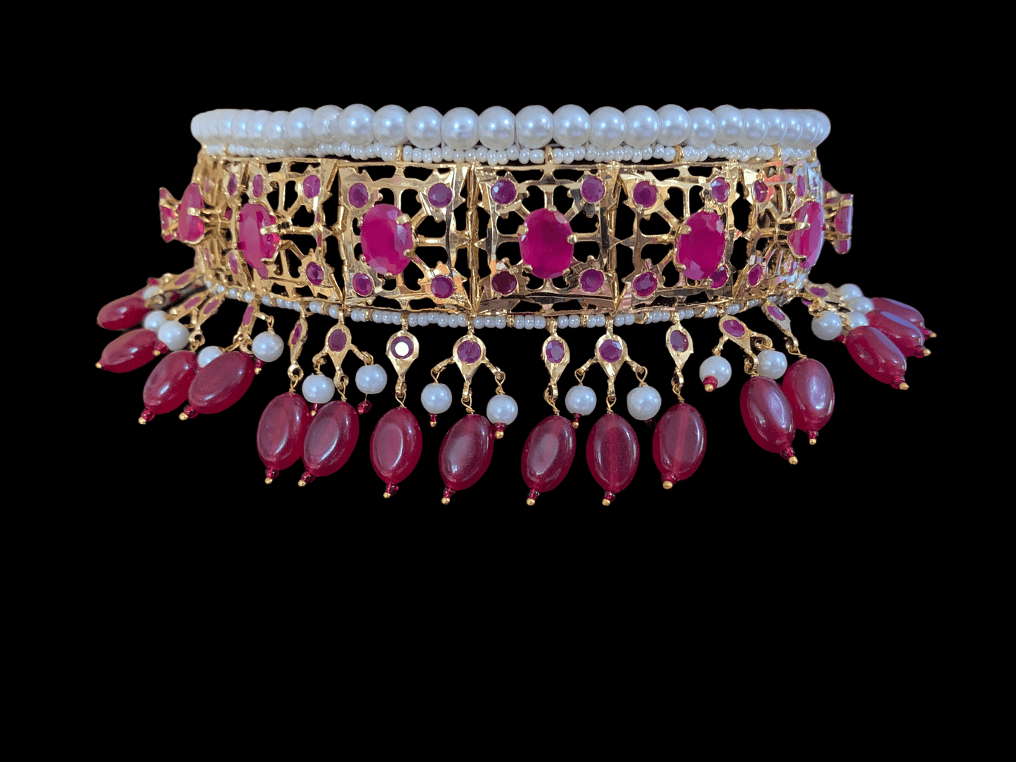 BR55 Insia hyderabadi jadavi lacha with double jhumka( SHIPS IN 2 WEEKS )
