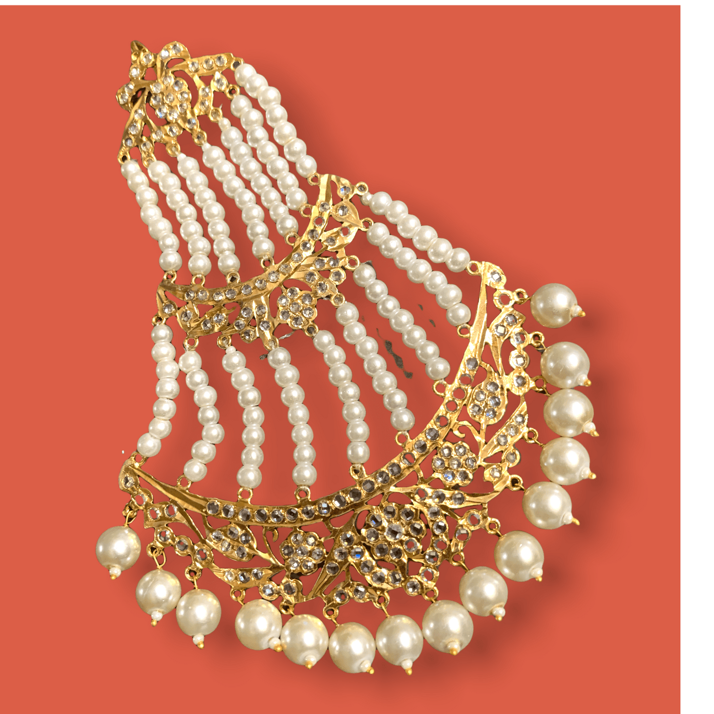 DJHR19 Insia Hyderabadi jhoomar in pearls ( READY TO SHIP )