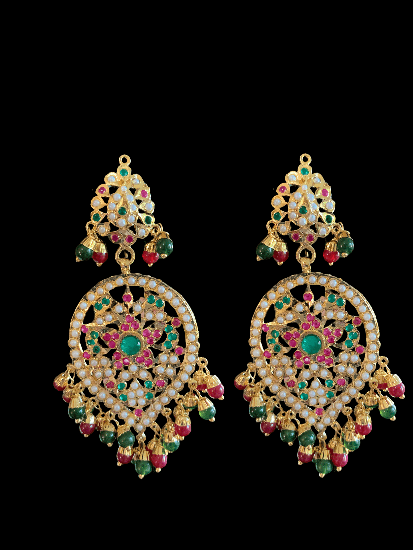 NS251 Chriselle necklace set in ruby emerald ( READY TO SHIP)