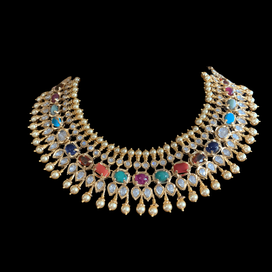 NS21 Aleezay necklace with natural stones ( SHIPS IN 4 WEEKS )