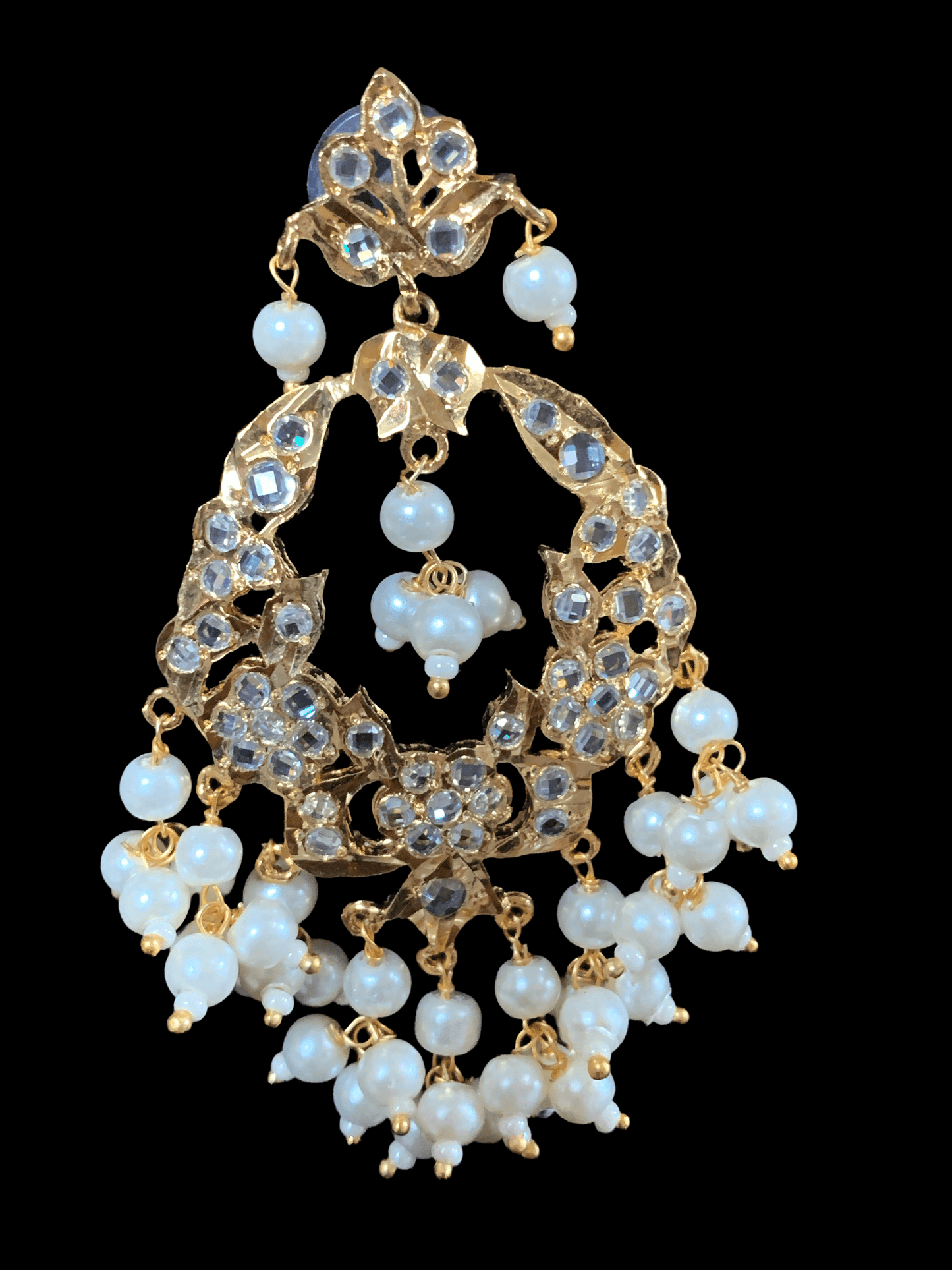 Madhuri earrings (pearls ) DER13 (READY TO SHIP )