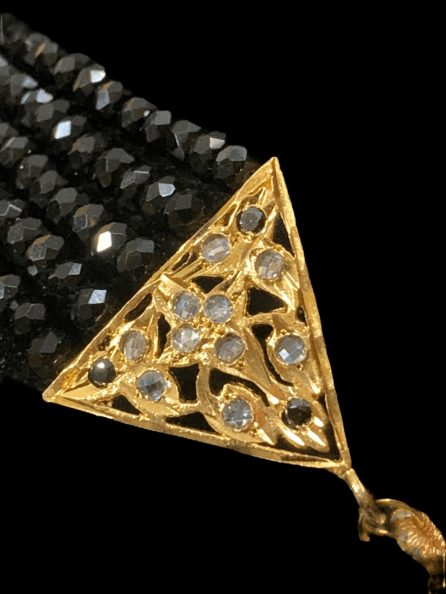 C43 Jenna choker in black beads ( SHIPS IN 4 WEEKS )