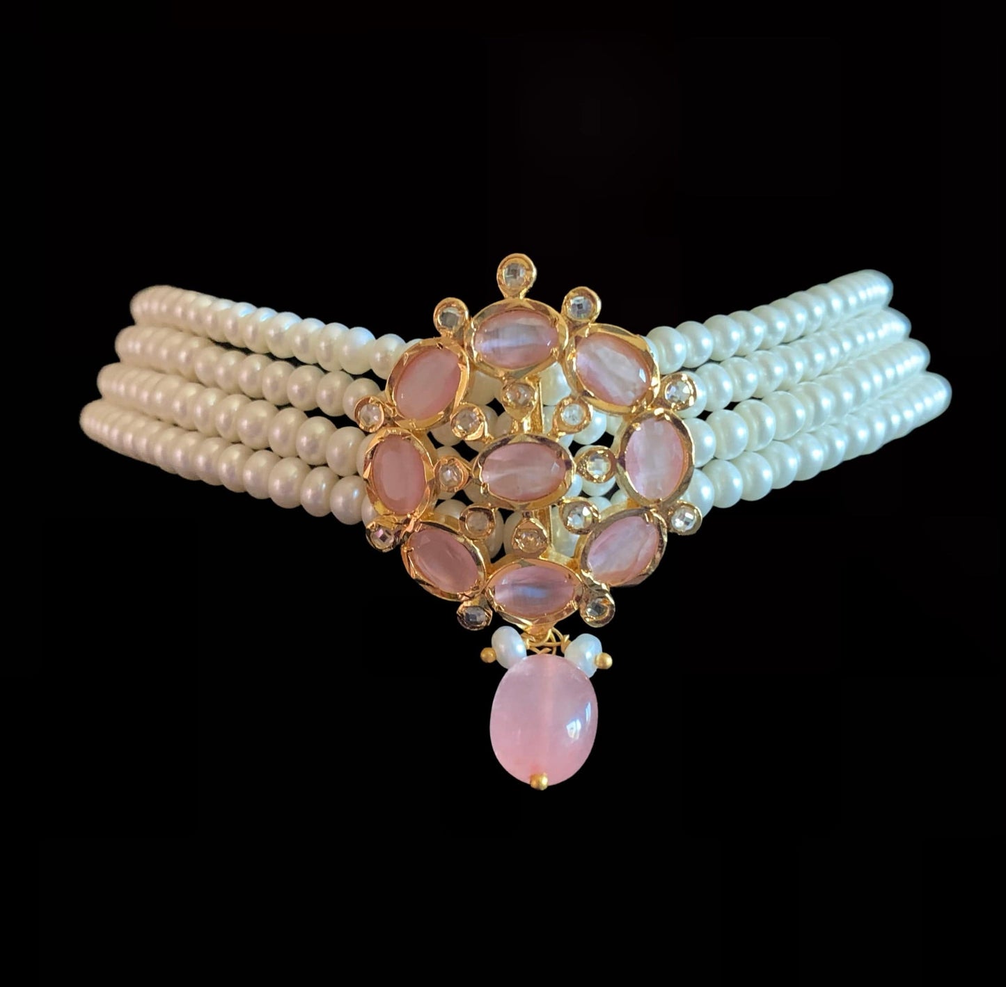 C10 Alma fresh water pearl choker set ( pink ) ( READY TO SHIP )