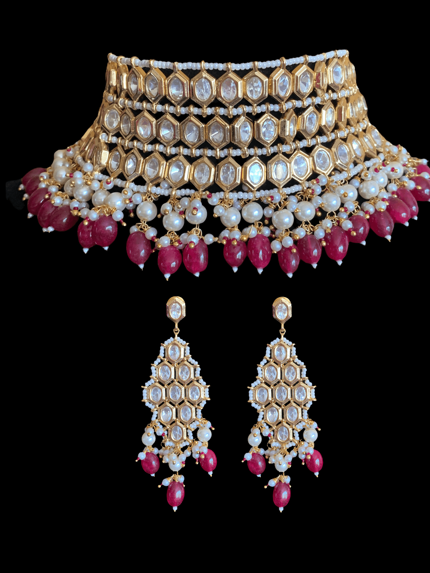 C287 Trikha polki choker - ruby ( READY TO SHIP )