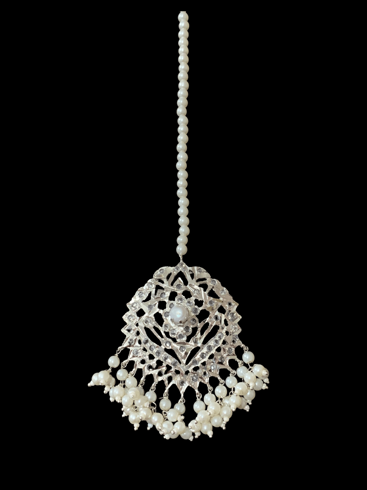 C39 Insia choker with earrings tika in silver plating ( SHIPS IN 4 WEEKS )