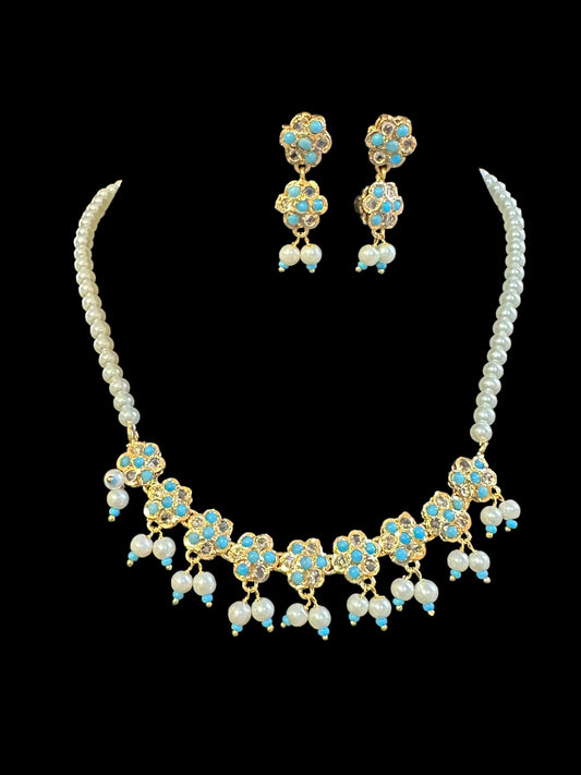 DNS40 gold plated  necklace with earrings ( SHIPS IN 3 WEEKS )