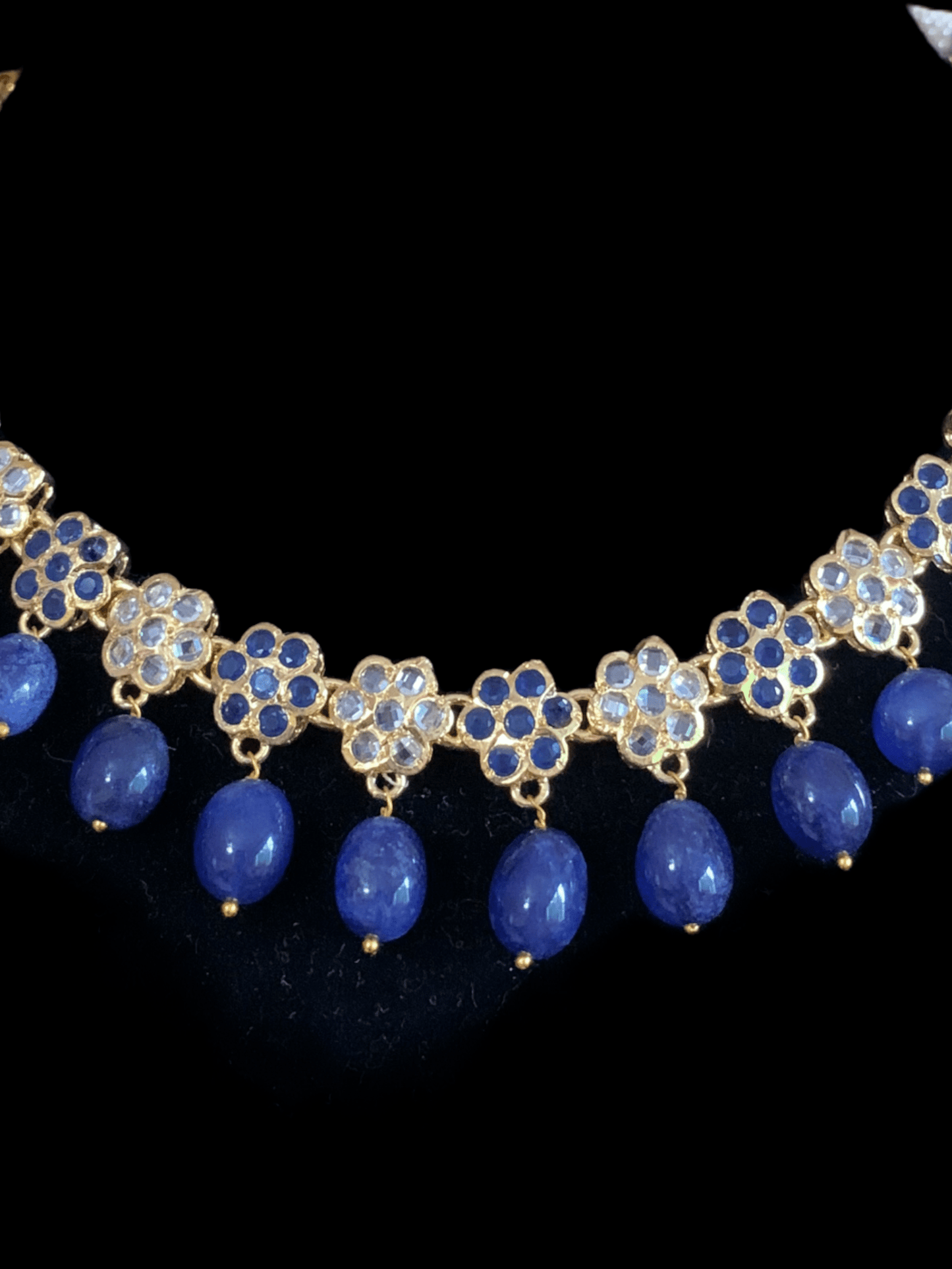 NS224 Meenaz necklace with sapphire beads ( READY TO SHIP )