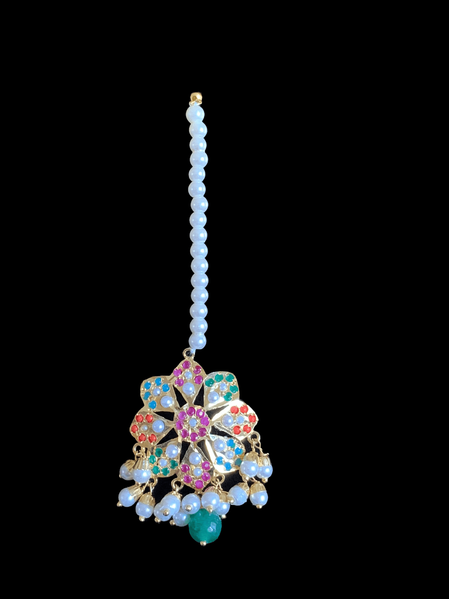 NS328 Alea punjabi Jadau necklace set - navratan (SHIPS IN 4 WEEKS )