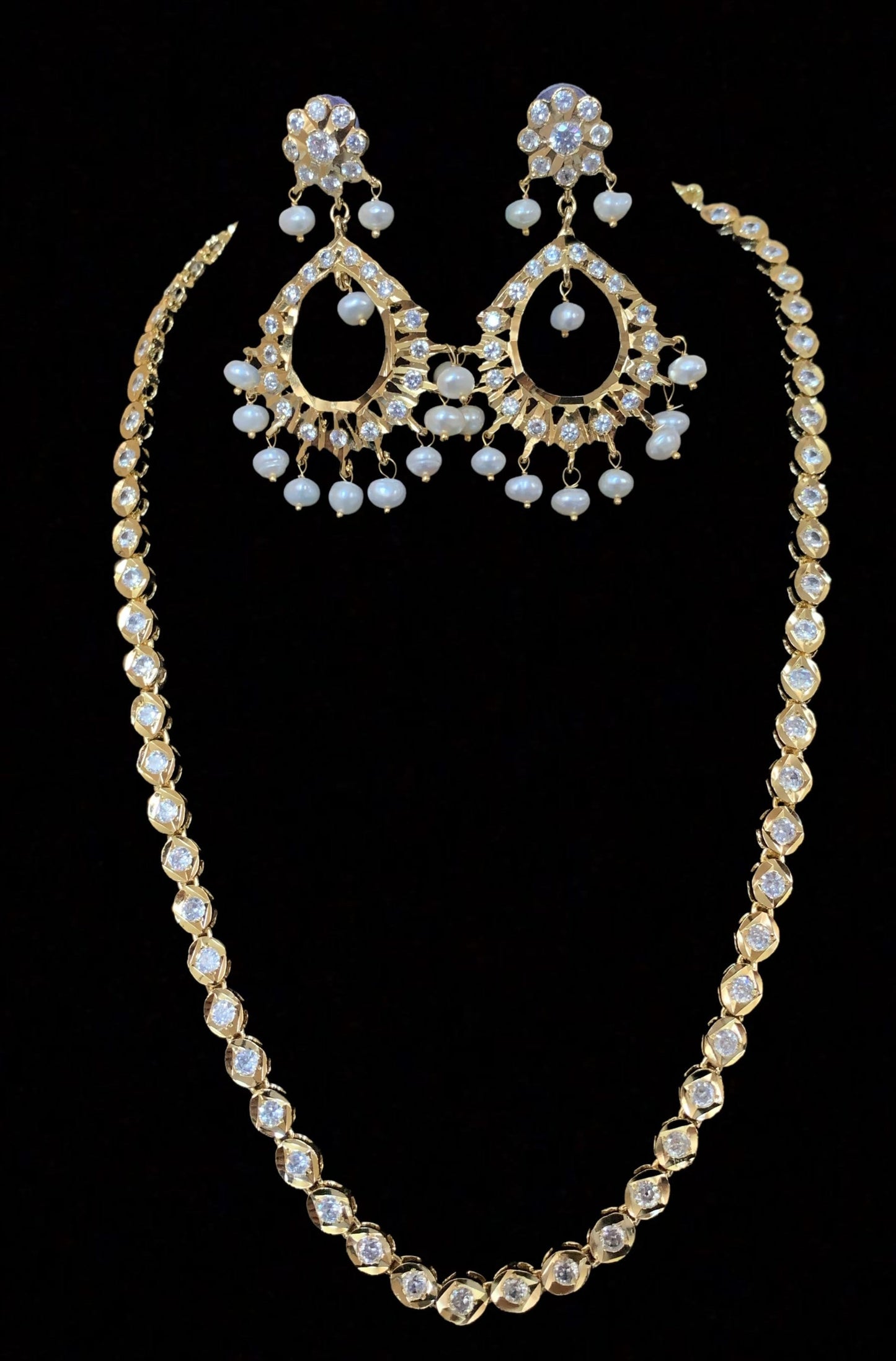 NS94 Bhanu necklace with chandbali ( SHIPS IN 4 WEEKS )