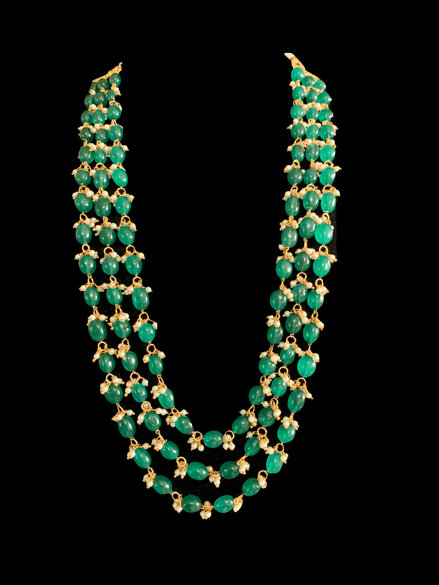 NS306 Piyali beaded necklace - green ( READY TO SHIP )