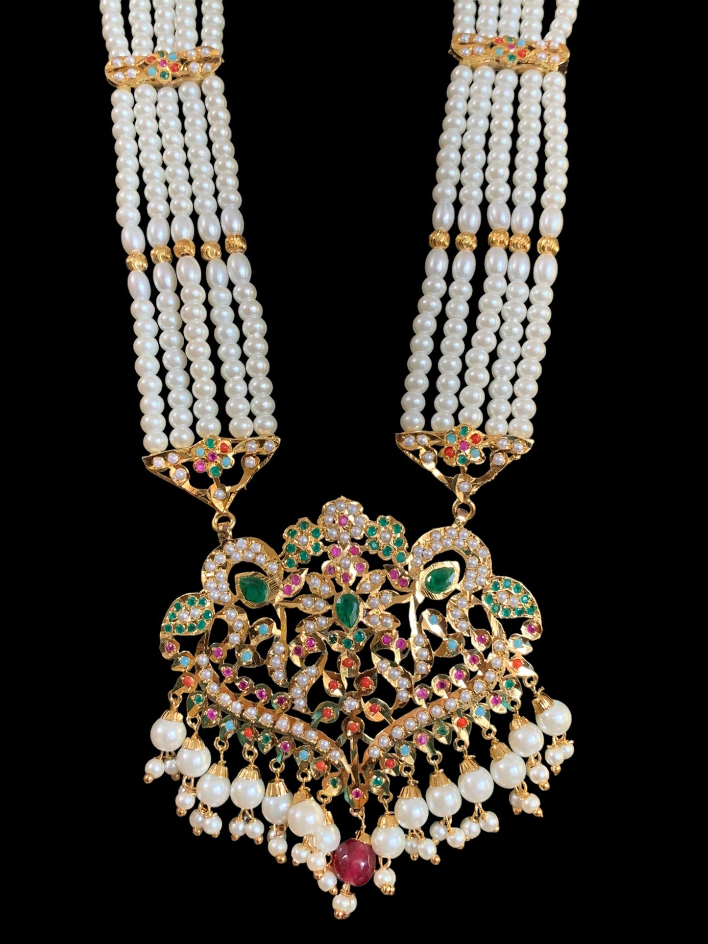 LN169 Neeli jadau rani haar in Navratan ( SHIPS IN 4 WEEKS )