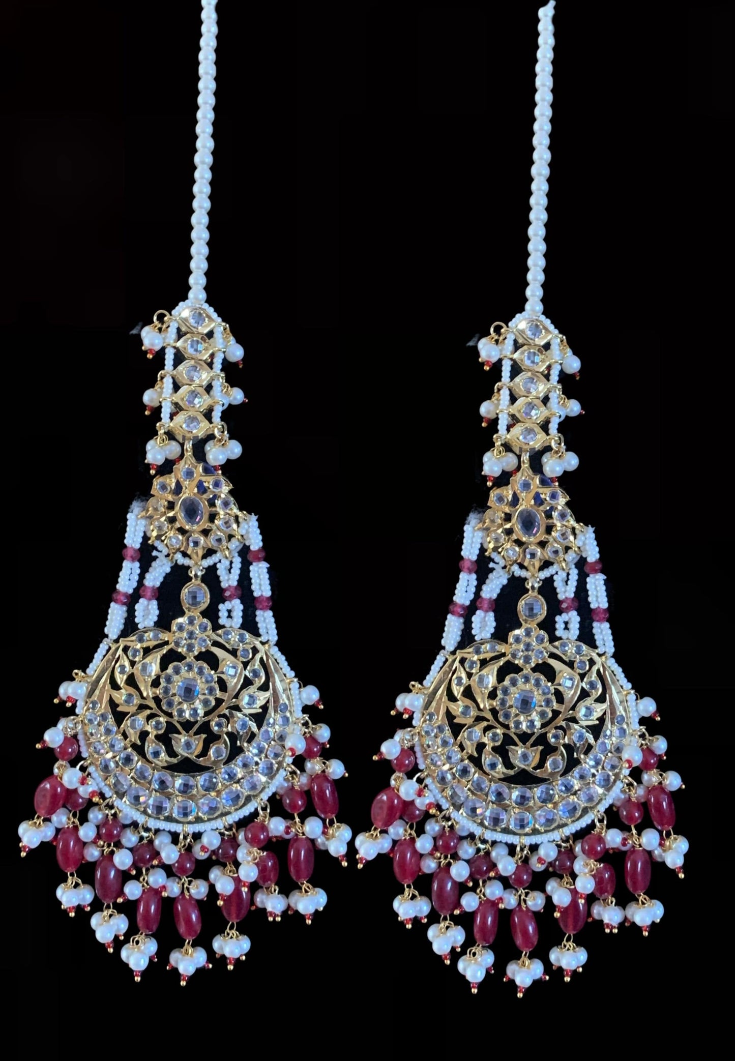 DER171 Romana ruby statement jhoomar earrings ( READY TO SHIP )
