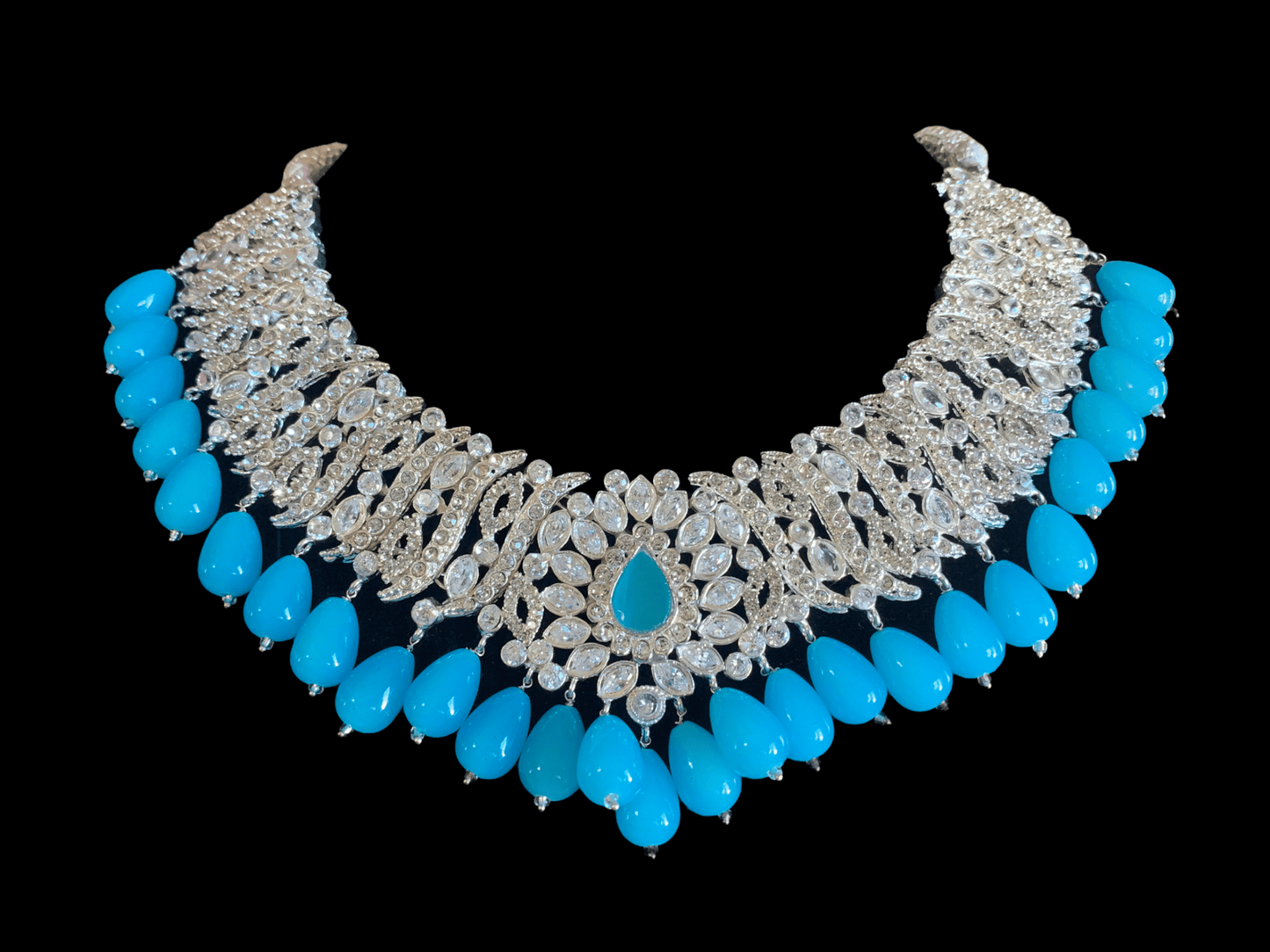 BR82 Yusra zircon set in turquoise beads (READY TO SHIP )